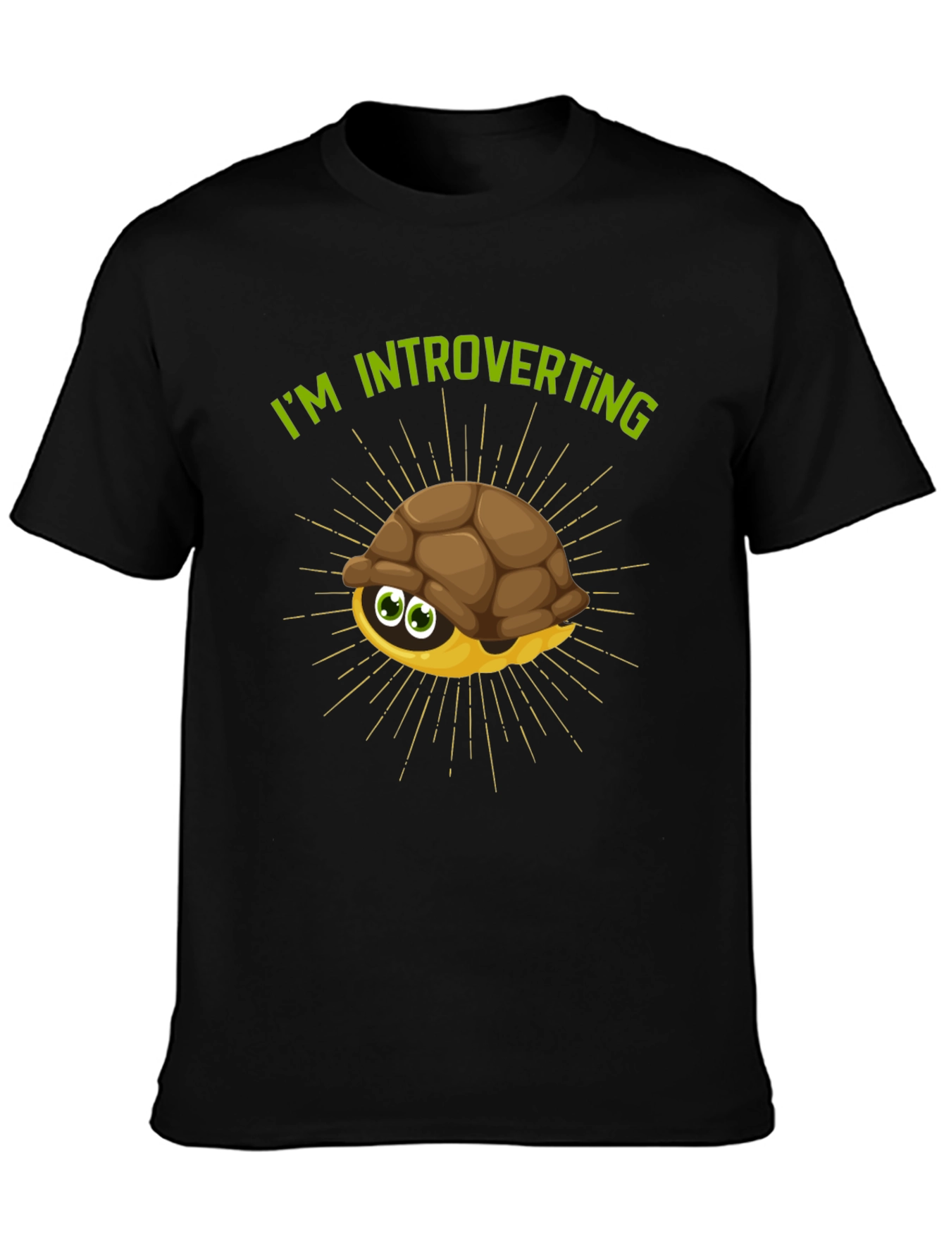 Introverting Turtle Graphic Tee - Black