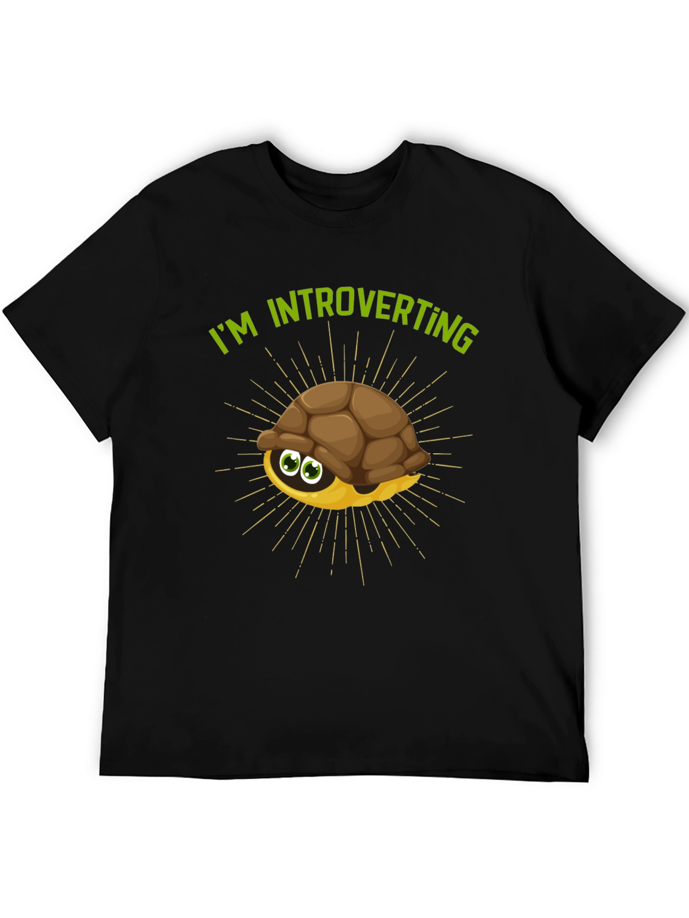 Introverting Turtle Graphic Tee - Black