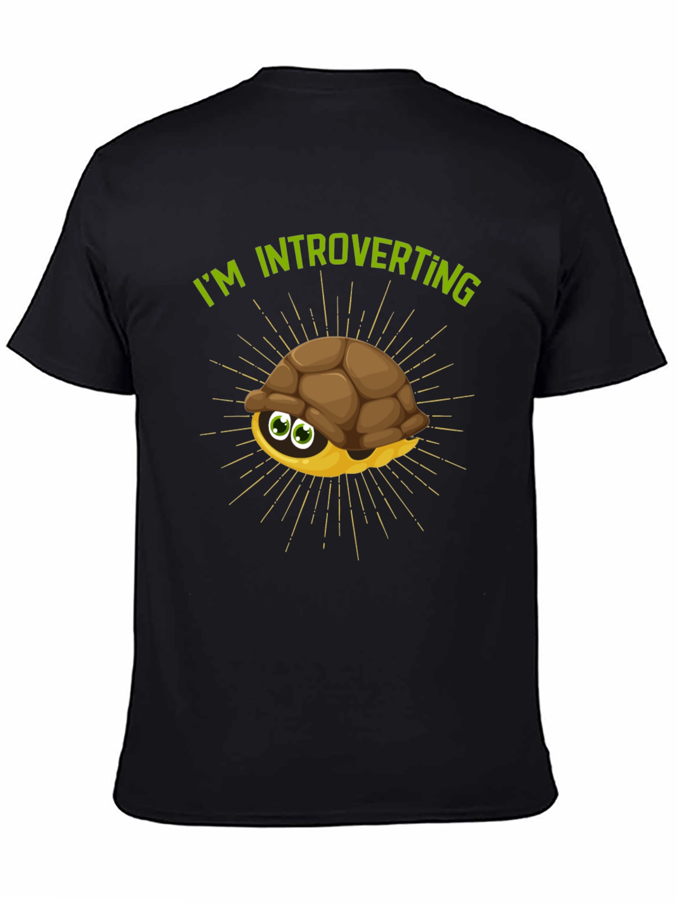 Introverting Turtle Graphic Tee - Black
