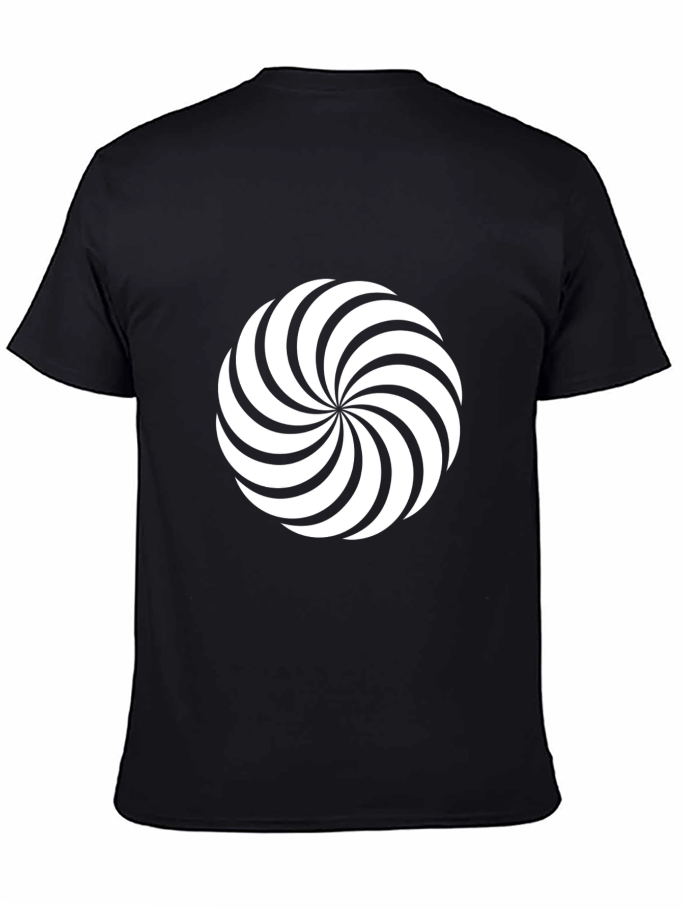 Stylish Black Tee with Swirling Graphic Print