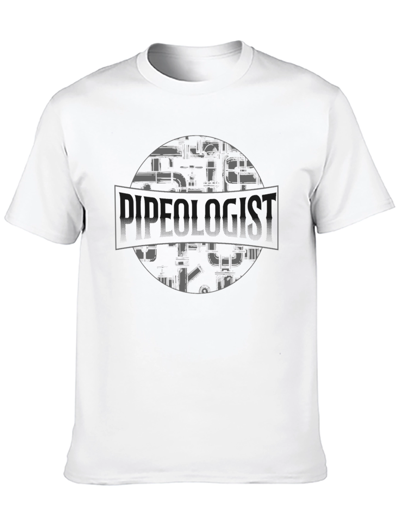 Plumber T-Shirt - Pipe Circle Graphic Tee - Black