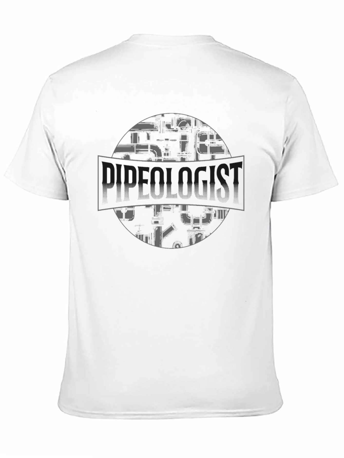 Plumber T-Shirt - Pipe Circle Graphic Tee - Black