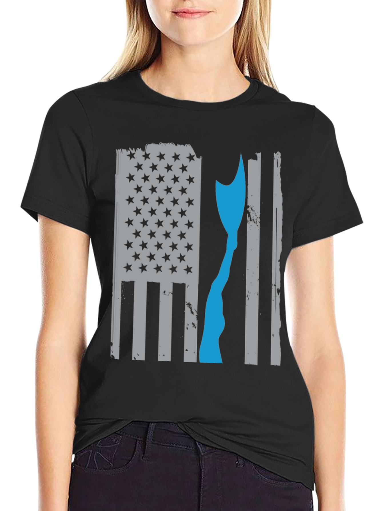 Distressed Axe American Flag T-Shirt