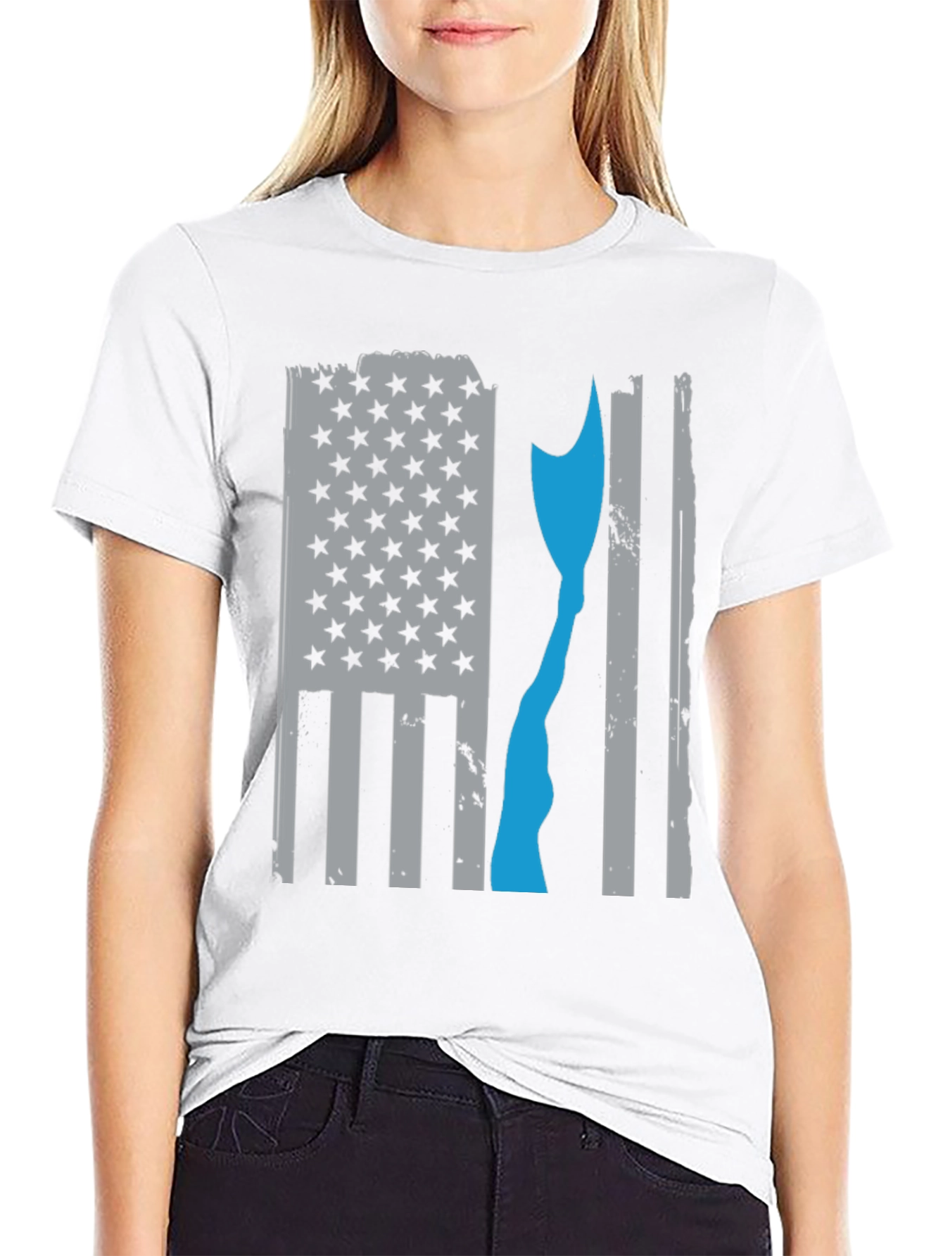 Distressed Axe American Flag T-Shirt