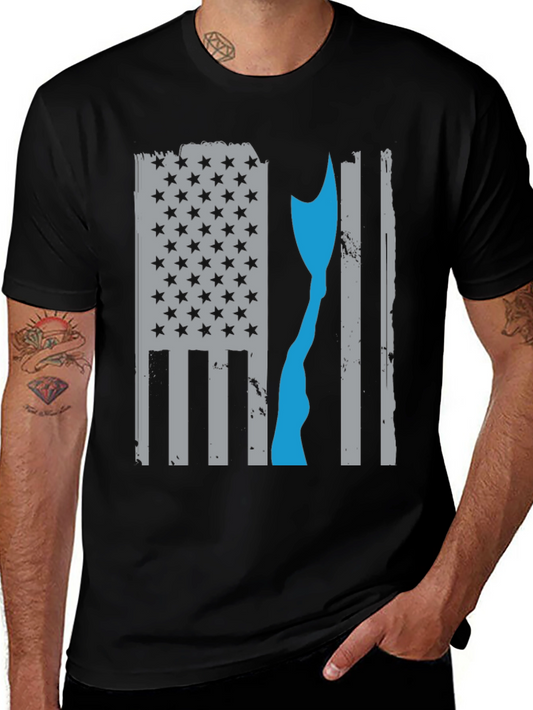 Distressed Axe American Flag T-Shirt