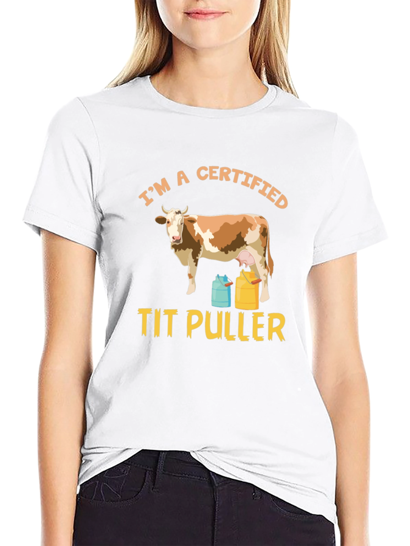Certified Tit Puller Cow Graphic Tee