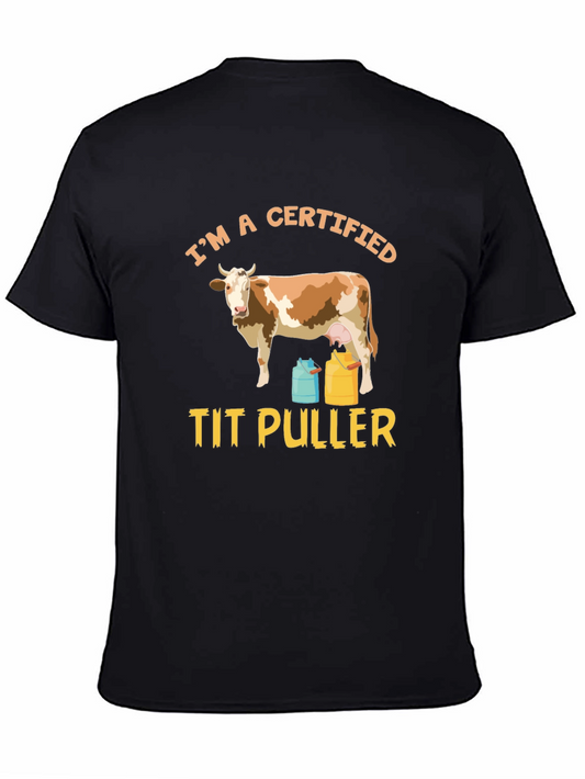 Certified Tit Puller Cow Graphic Tee