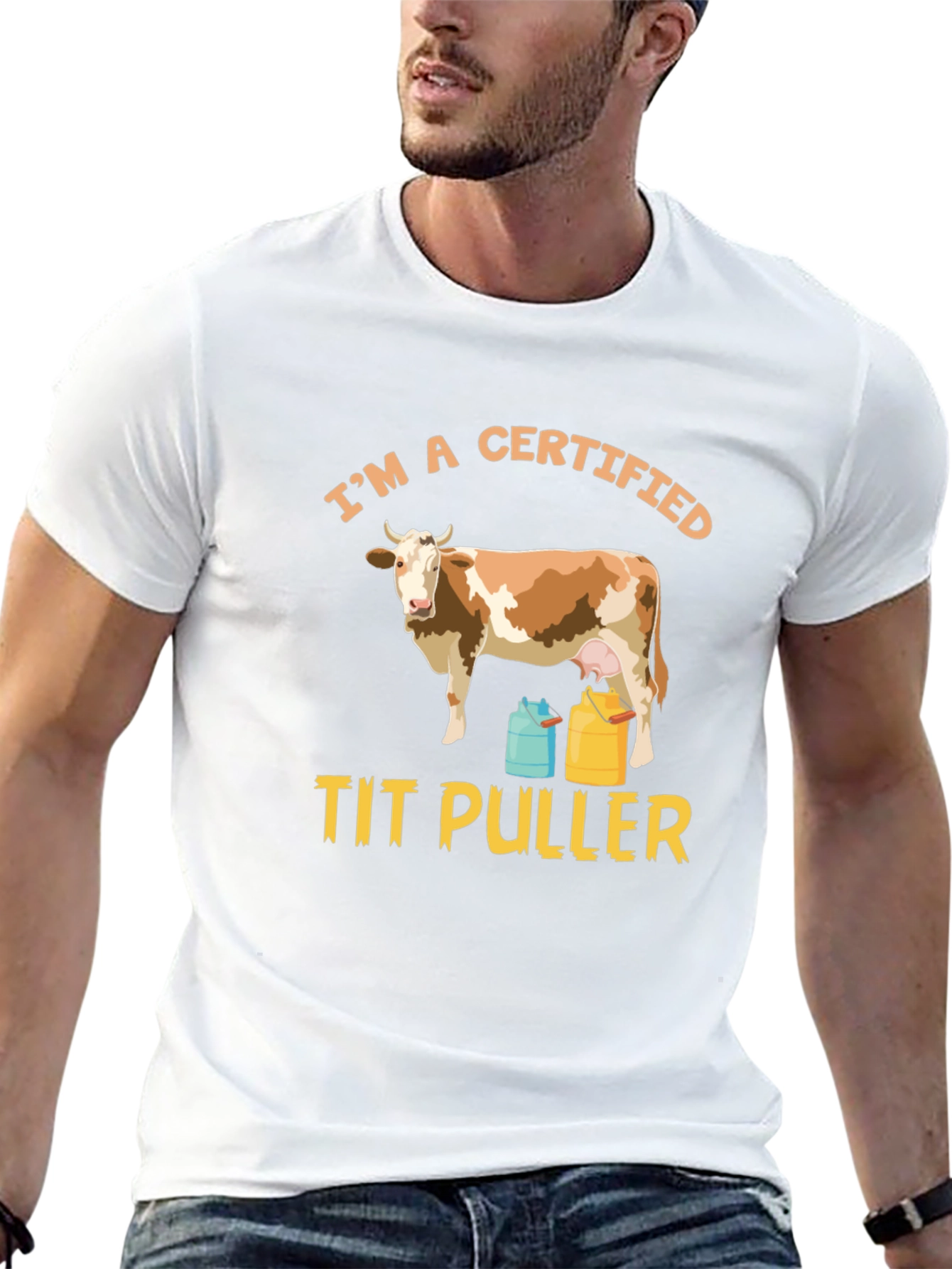 Certified Tit Puller Cow Graphic Tee