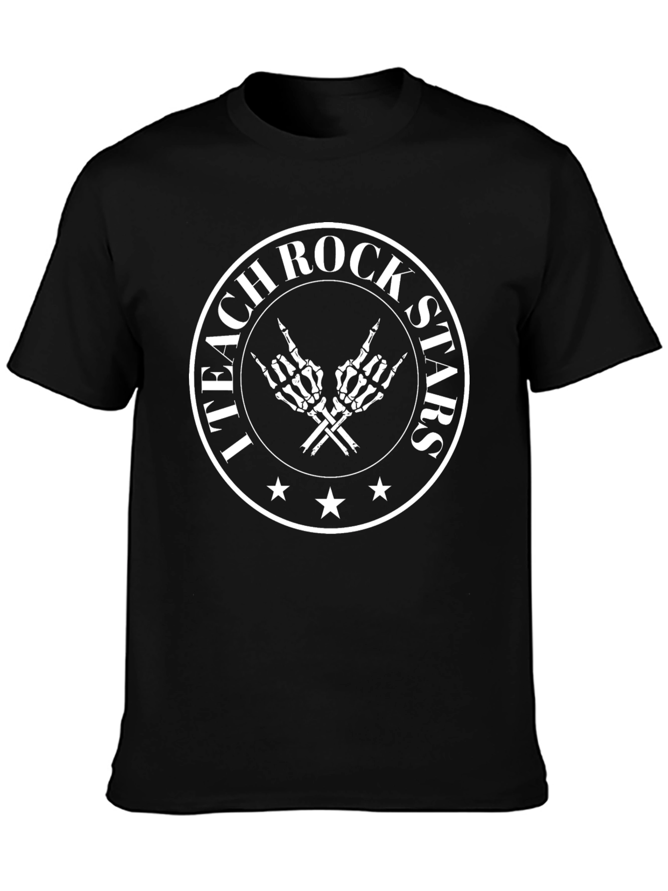 I Teach Rock Stars T-Shirt Black Cotton Graphic Tee