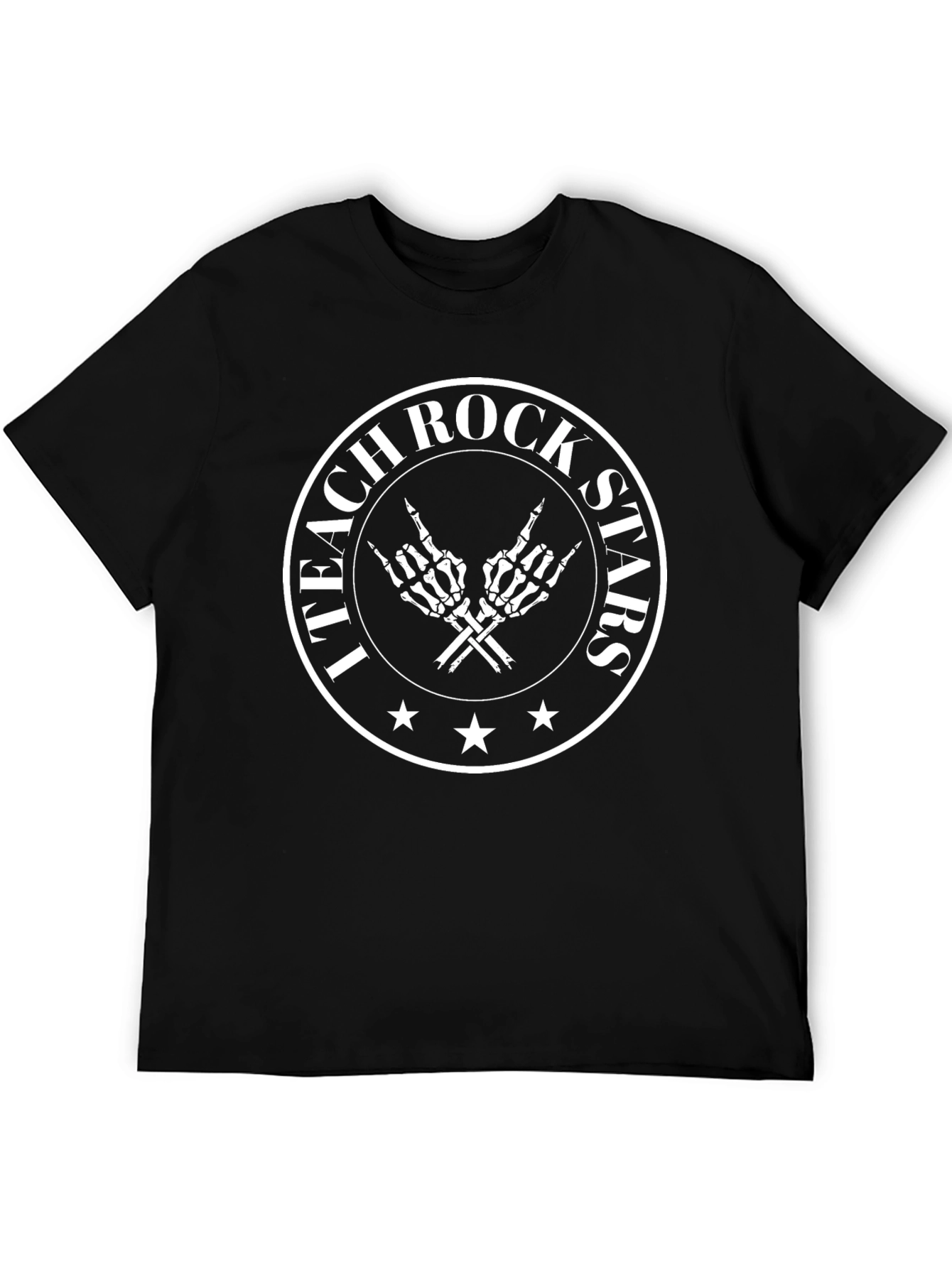 I Teach Rock Stars T-Shirt Black Cotton Graphic Tee