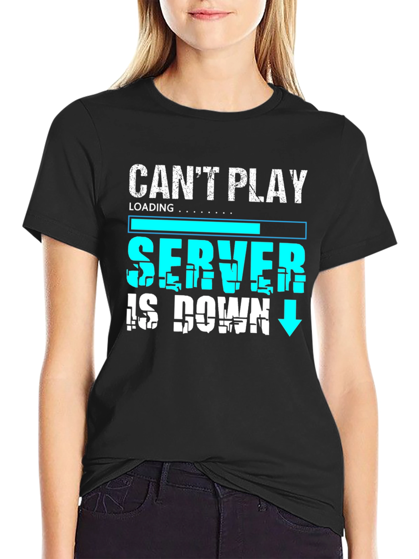 Cant Play Server Down Gamer Graphic Tee