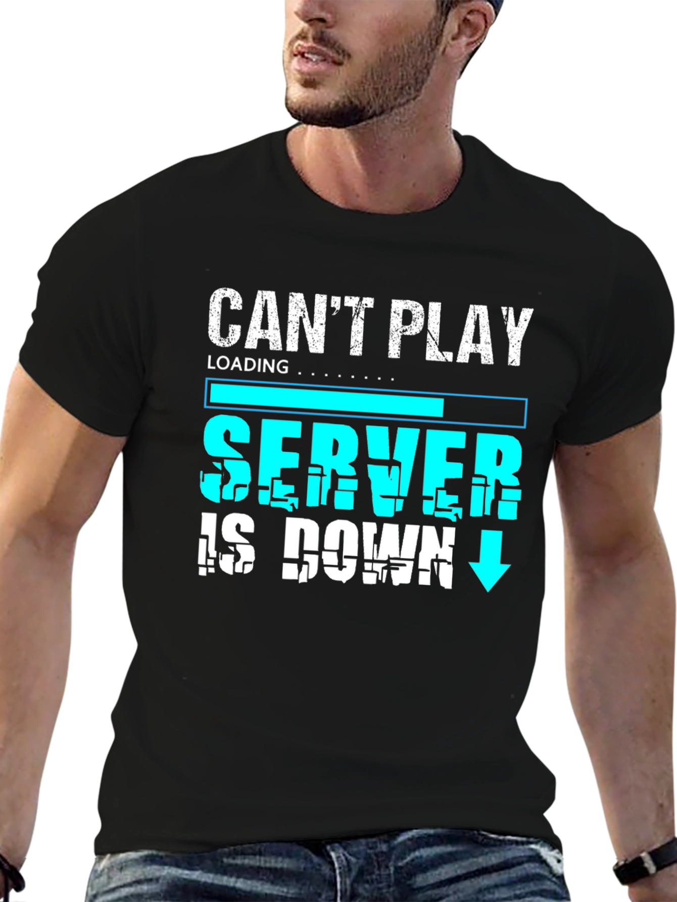 Cant Play Server Down Gamer Graphic Tee