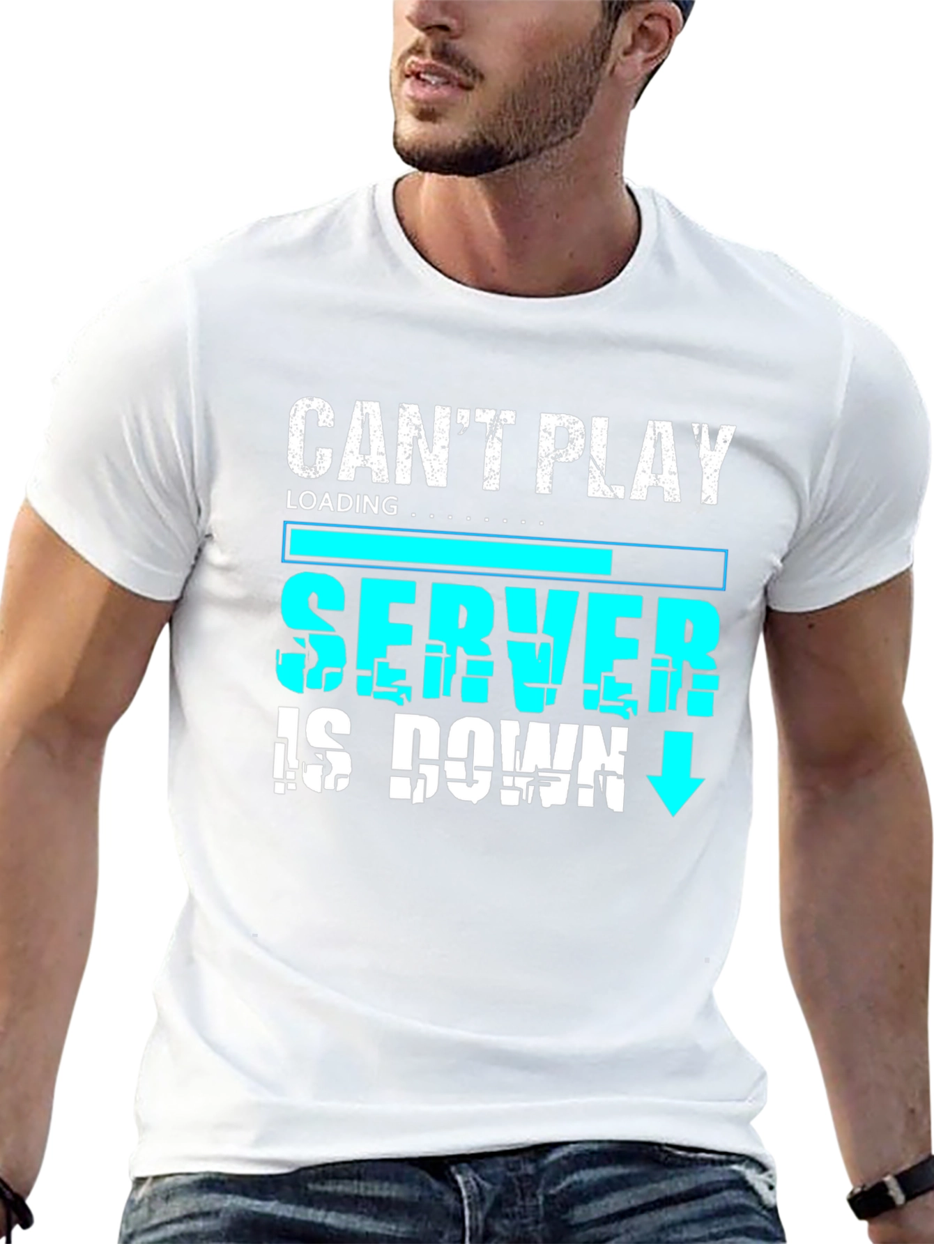 Cant Play Server Down Gamer Graphic Tee