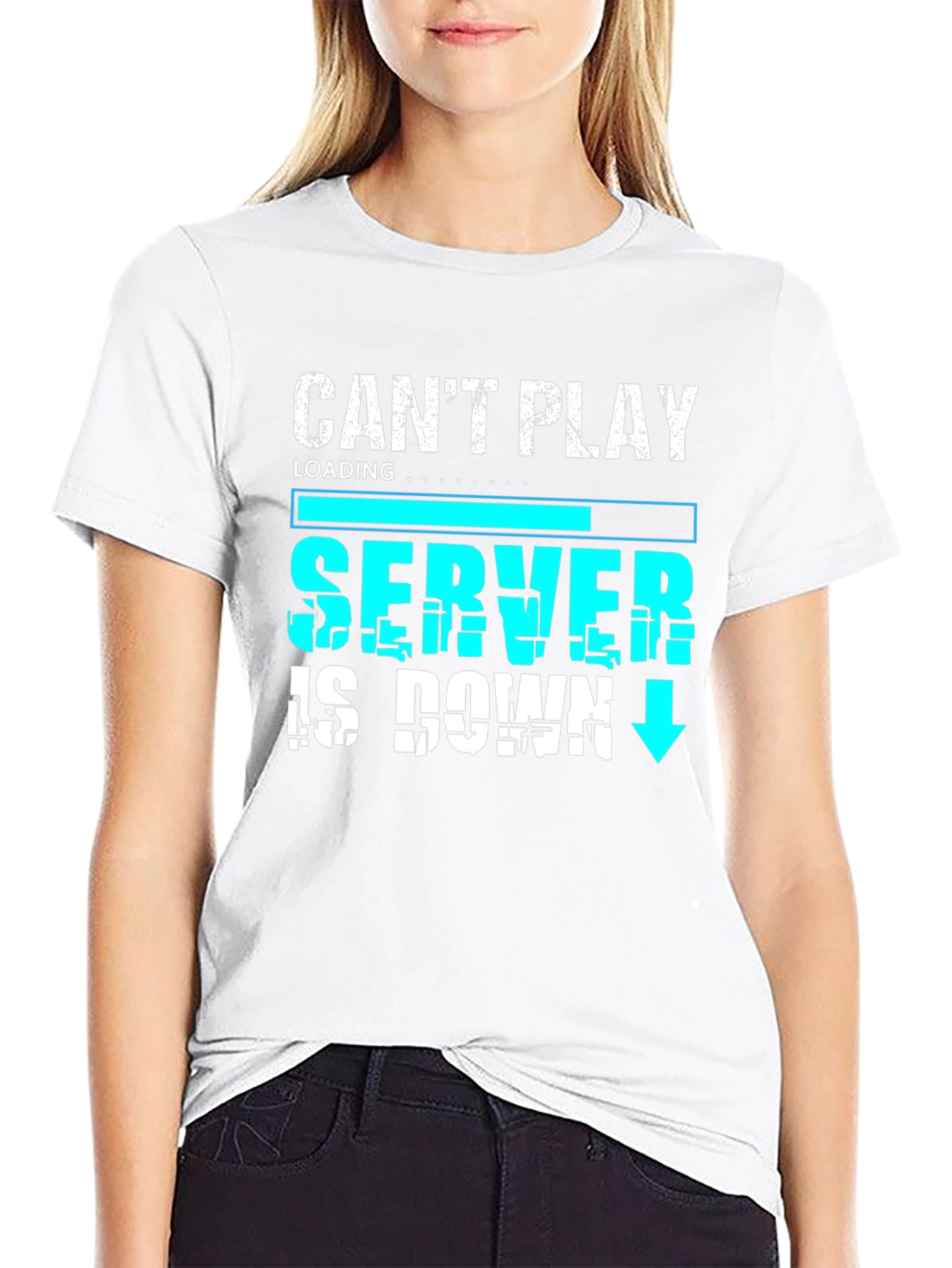 Cant Play Server Down Gamer Graphic Tee