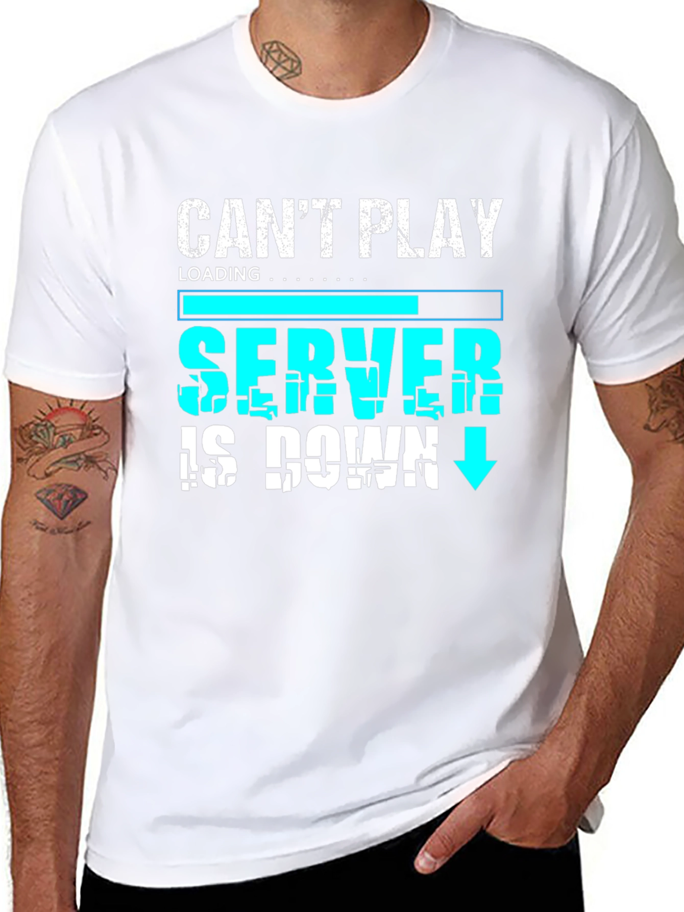 Cant Play Server Down Gamer Graphic Tee