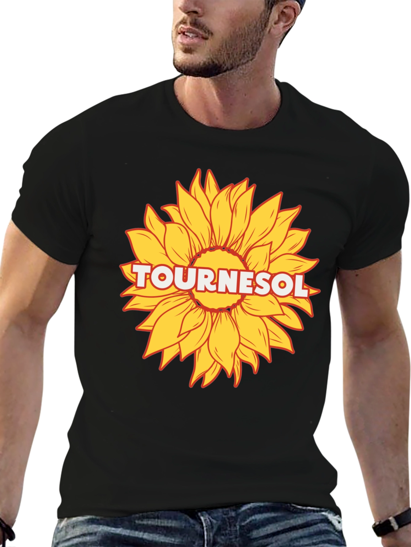 Tournesol Sunflower Graphic T-Shirt - Black Cotton Tee