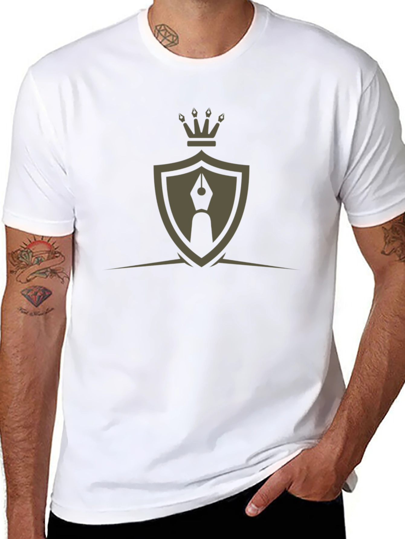 Crest and Quill Black Graphic Tee