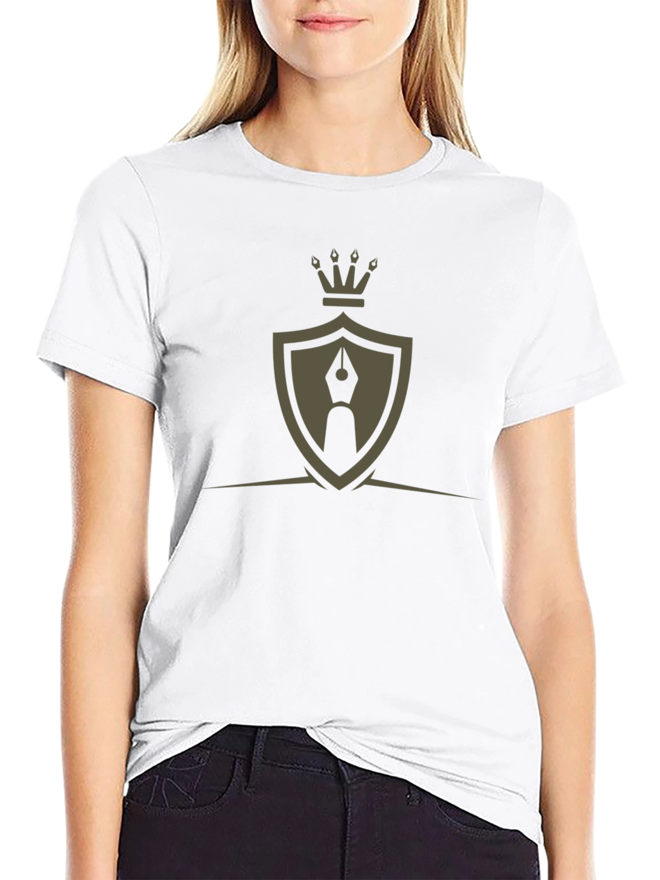 Crest and Quill Black Graphic Tee