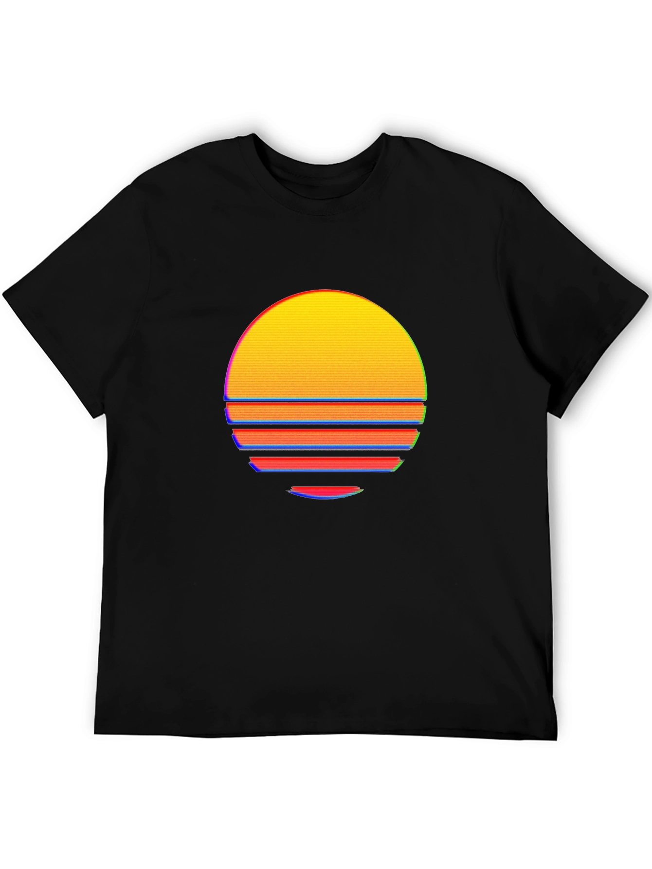 Retro Sunset Graphic Tee - Black