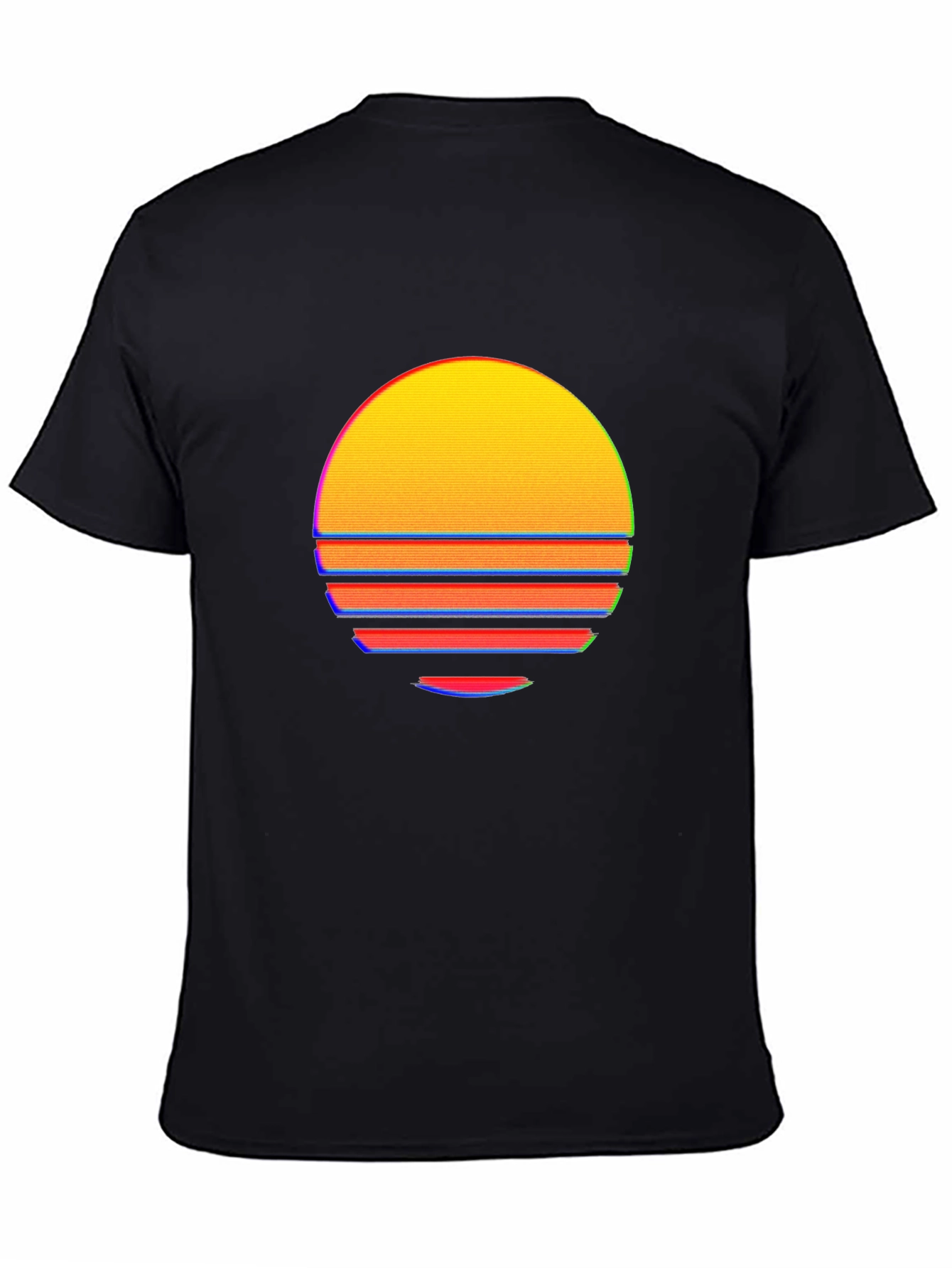 Retro Sunset Graphic Tee - Black