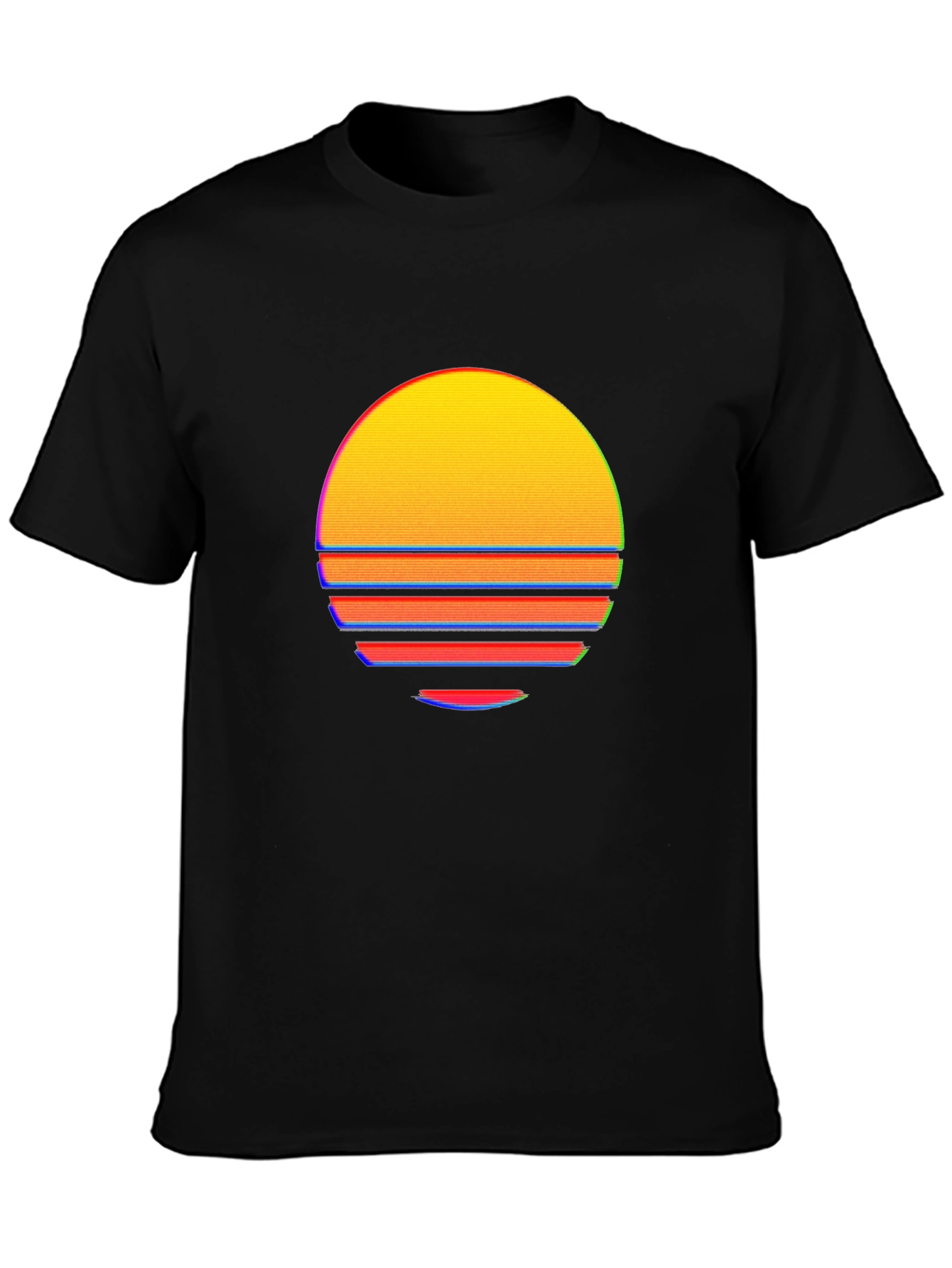 Retro Sunset Graphic Tee - Black