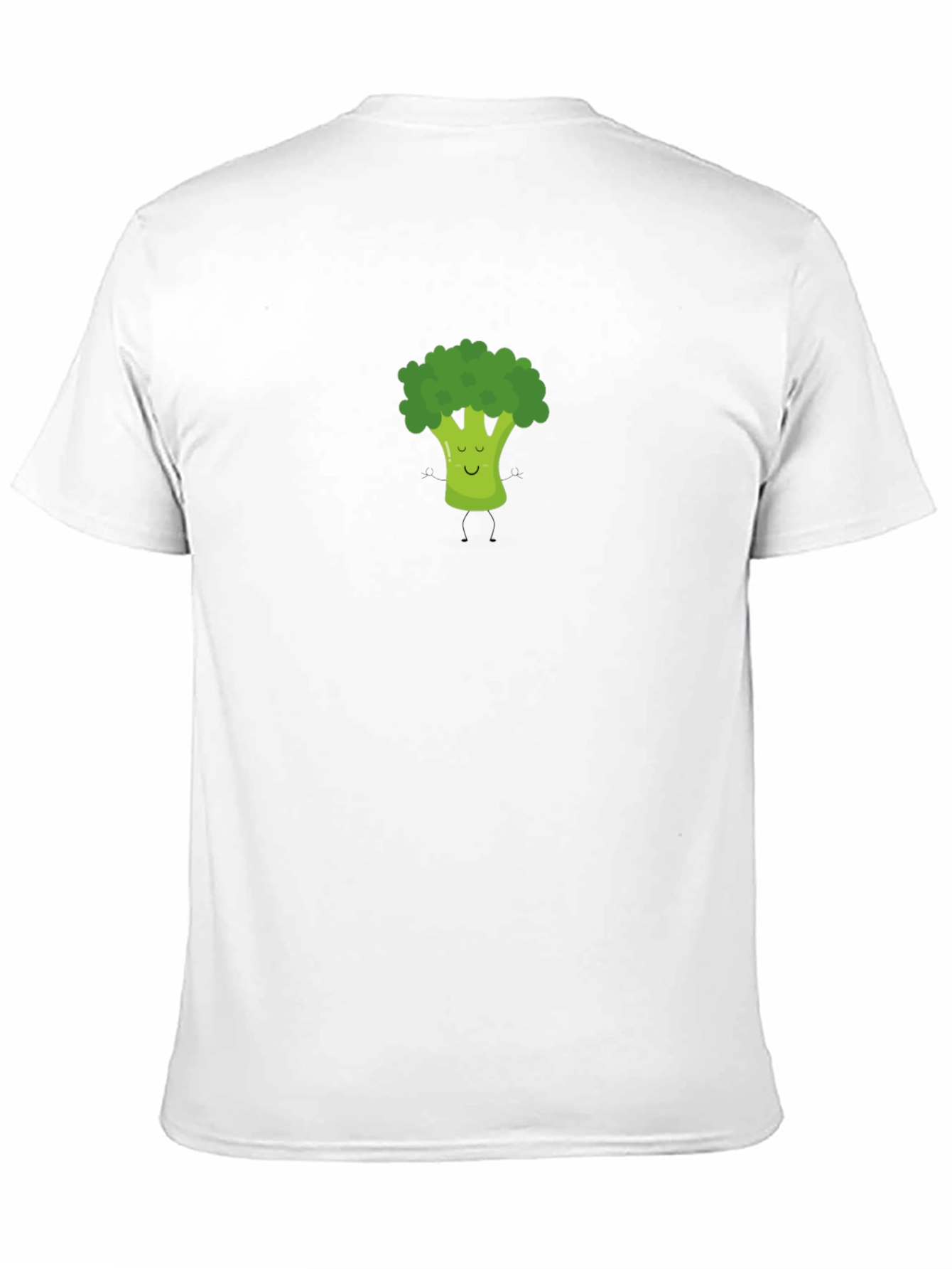Broccoli Cartoon Graphic Print Black T-Shirt