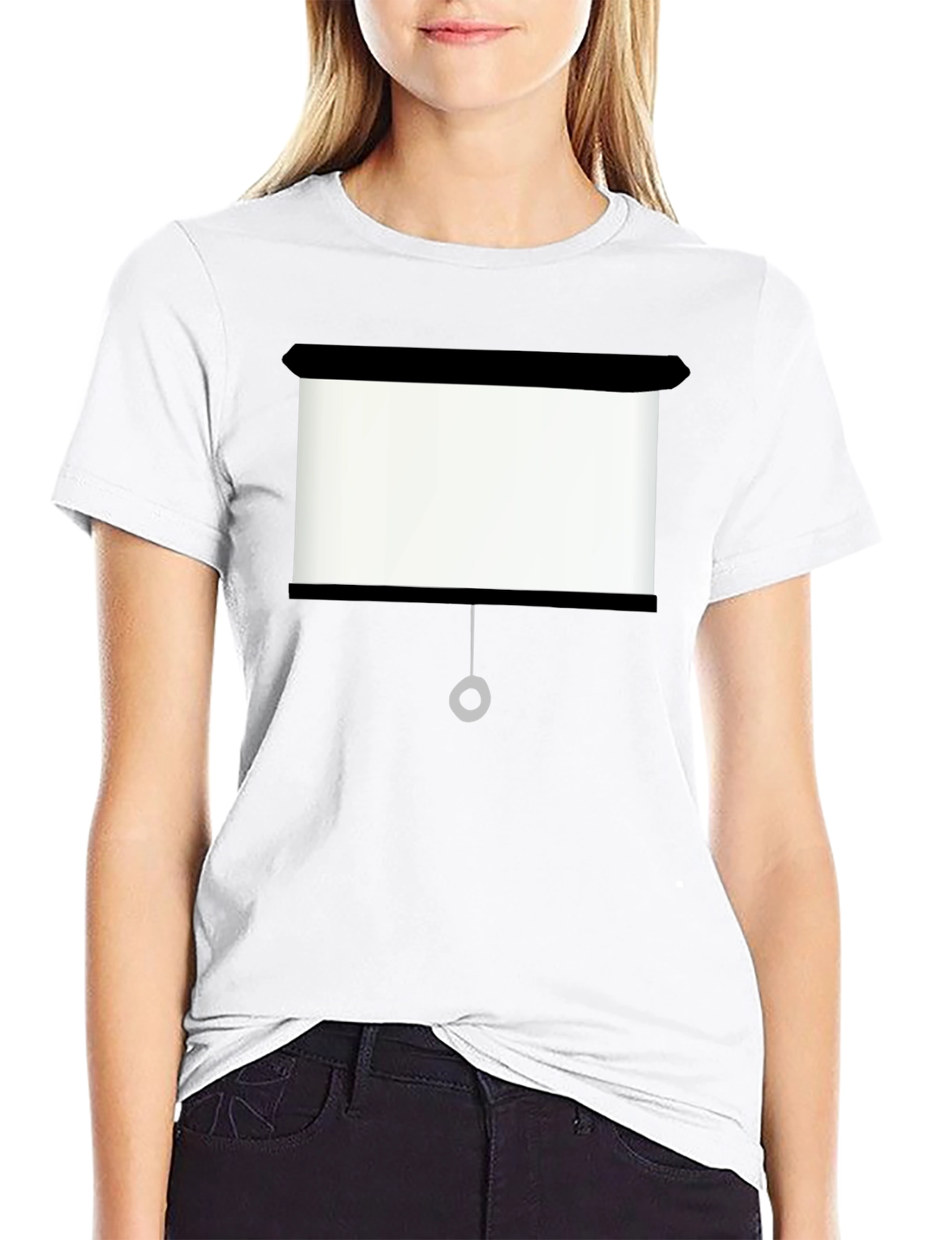 Projector Screen Graphic Tee - Black Cotton T-Shirt