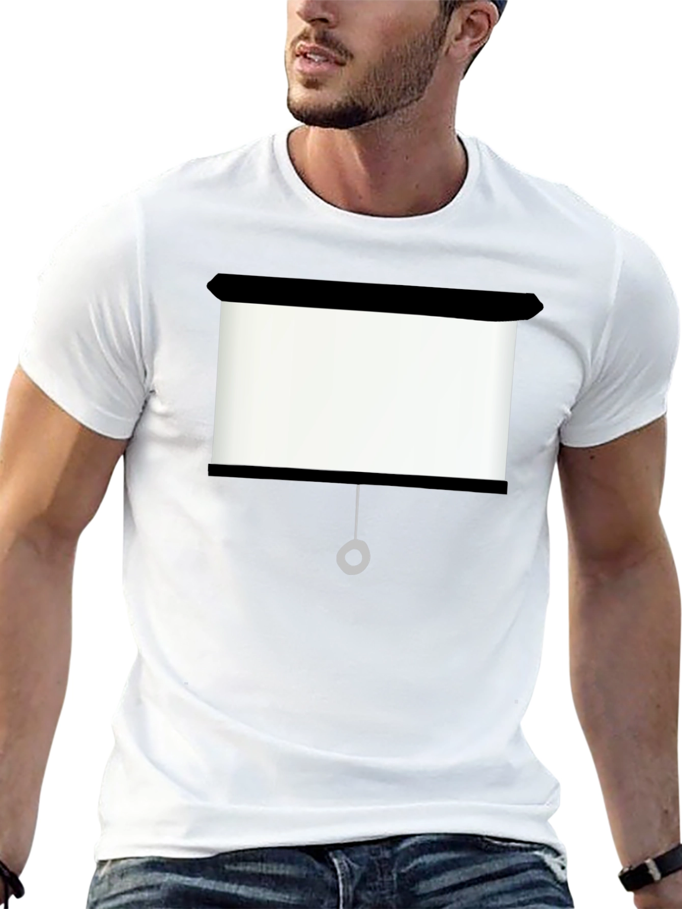 Projector Screen Graphic Tee - Black Cotton T-Shirt