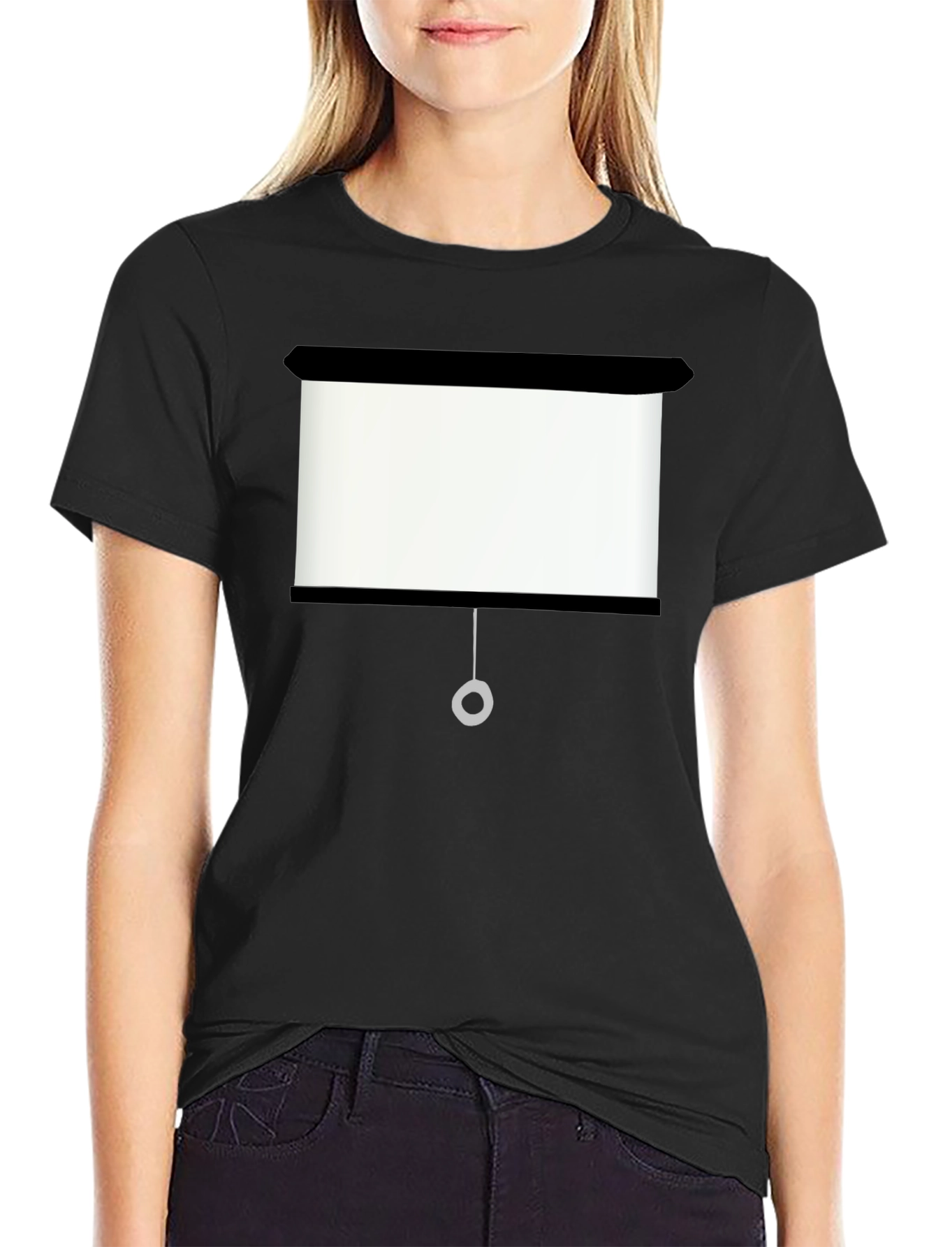 Projector Screen Graphic Tee - Black Cotton T-Shirt