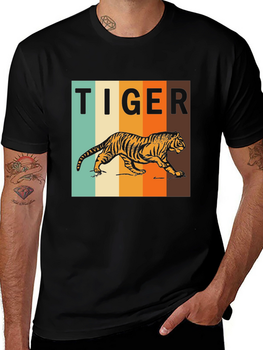 Retro Tiger Graphic T-Shirt - Vintage Style Tee