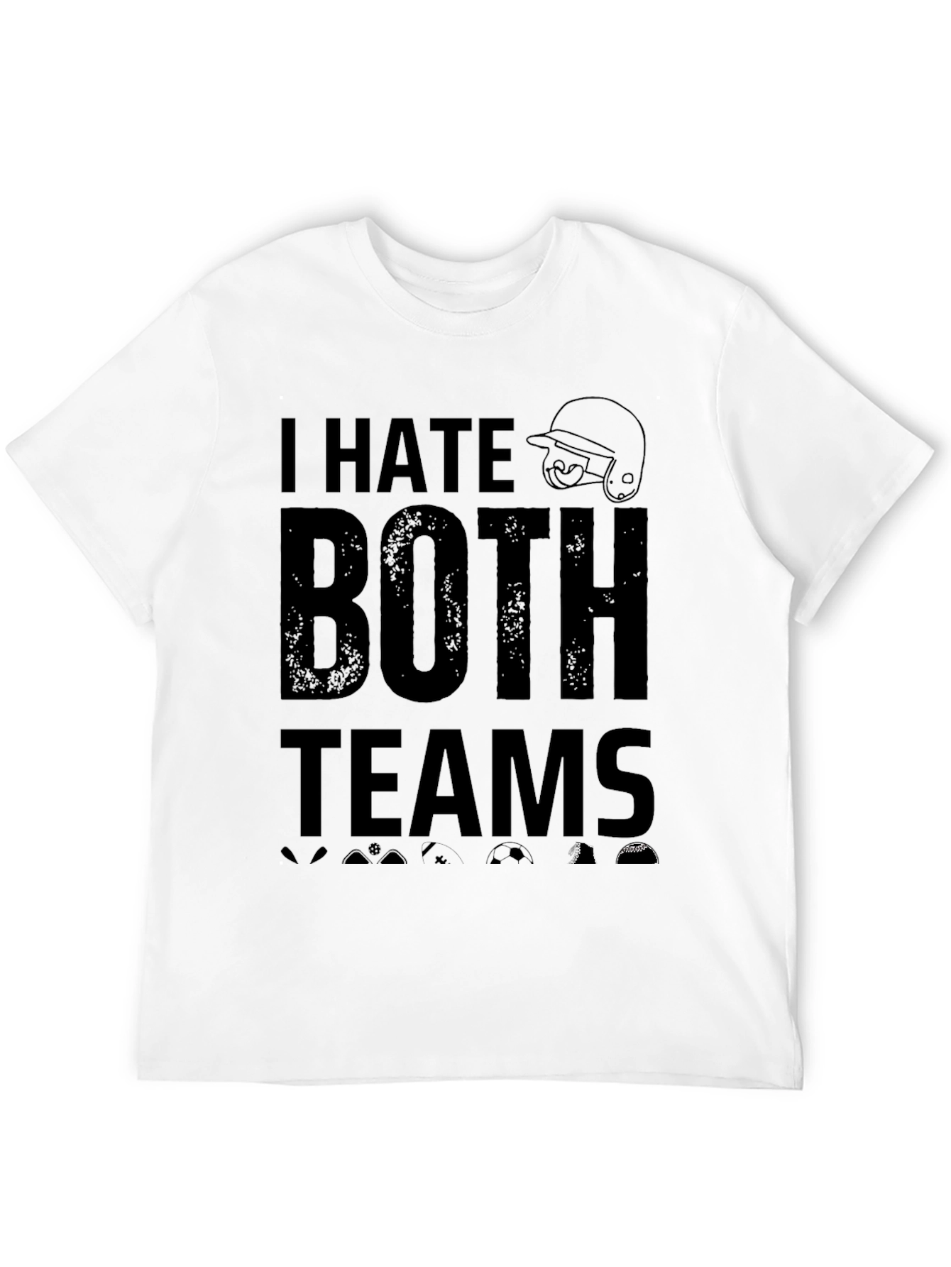 I Hate Both Teams Black Graphic T-Shirt