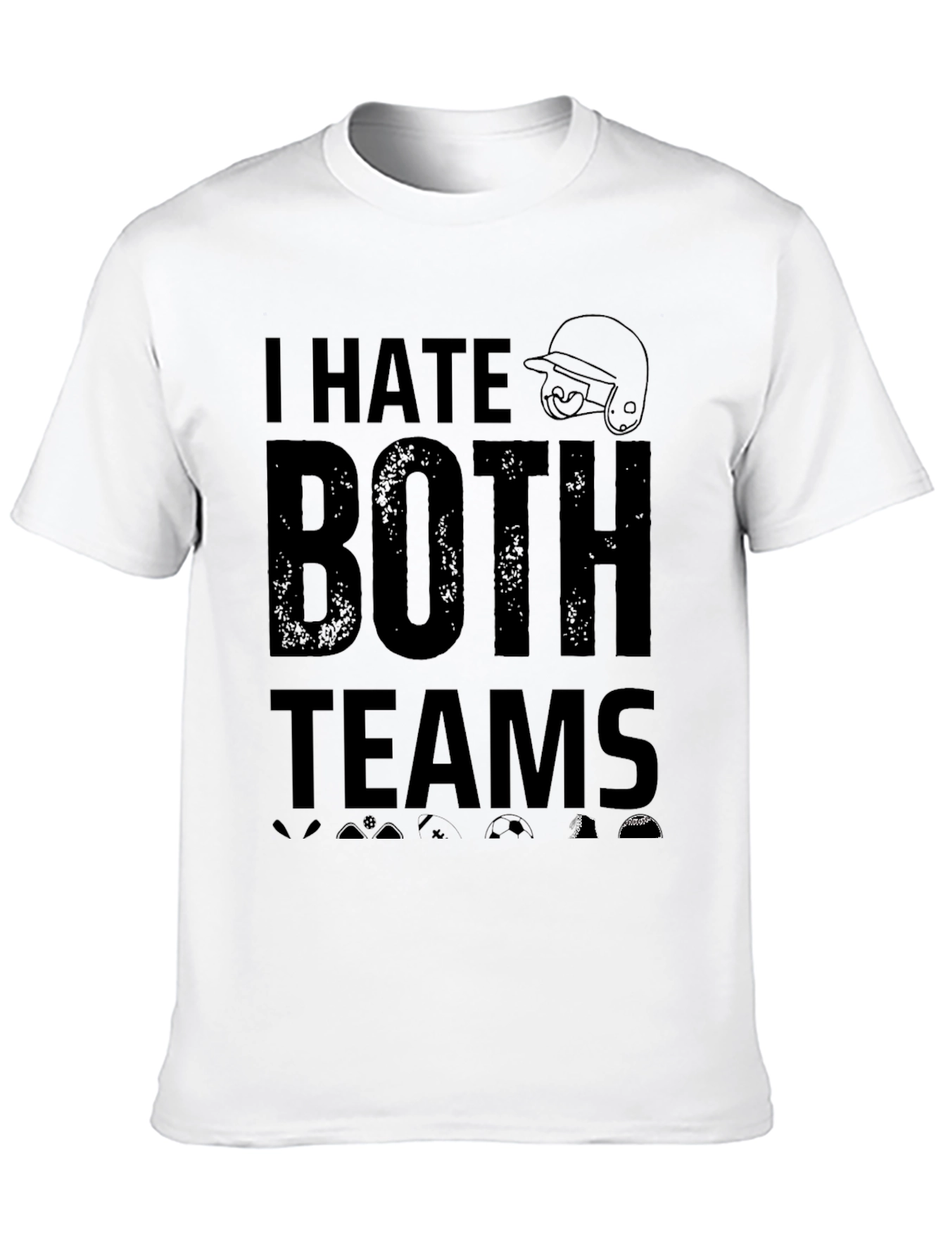 I Hate Both Teams Black Graphic T-Shirt