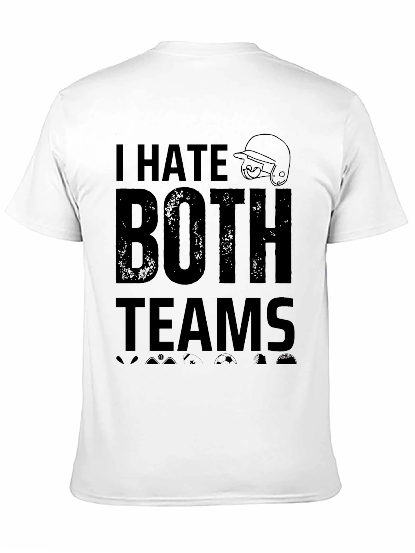 I Hate Both Teams Black Graphic T-Shirt