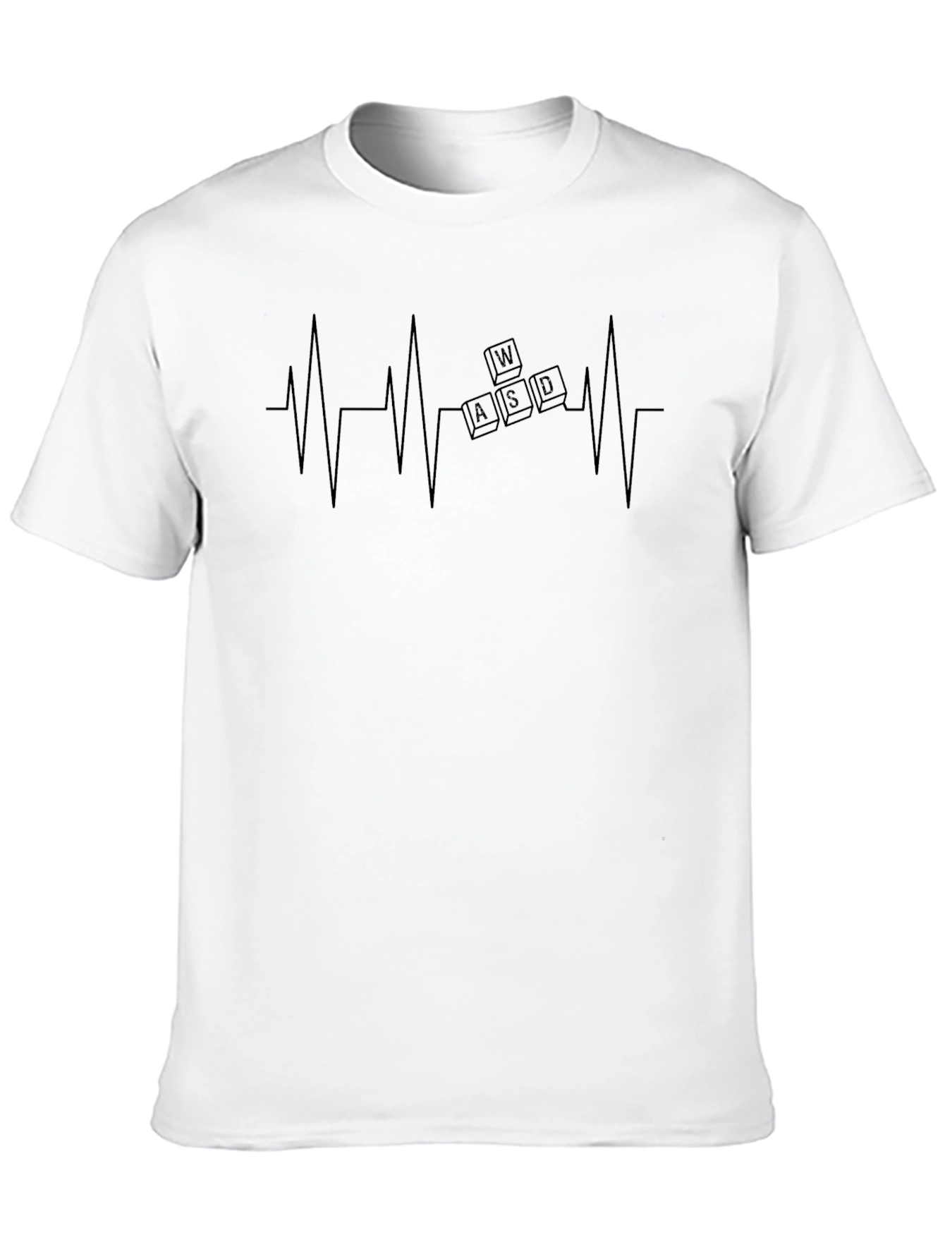 Gamer Heartbeat T-Shirt - WASD Keys Design