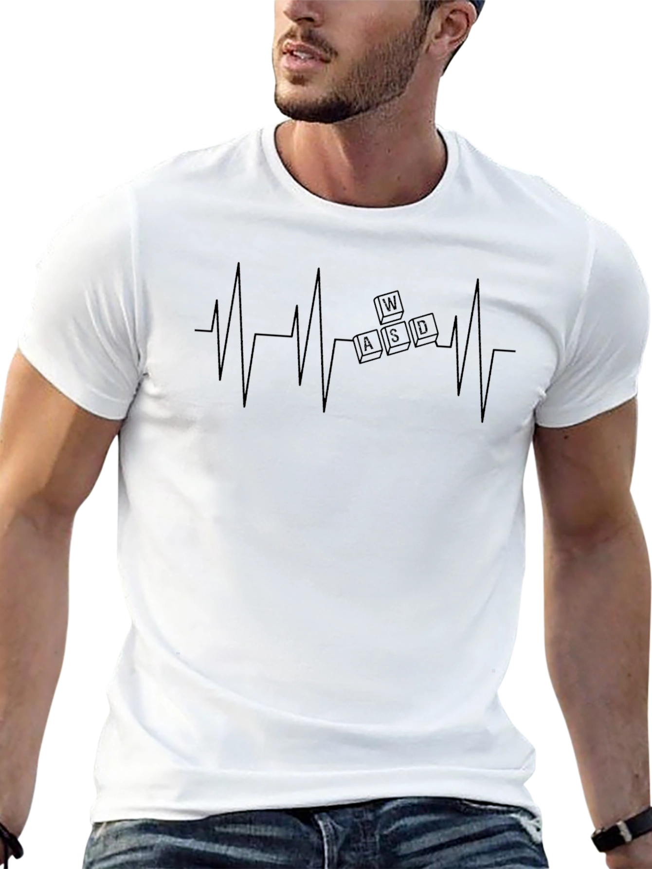 Gamer Heartbeat T-Shirt - WASD Keys Design