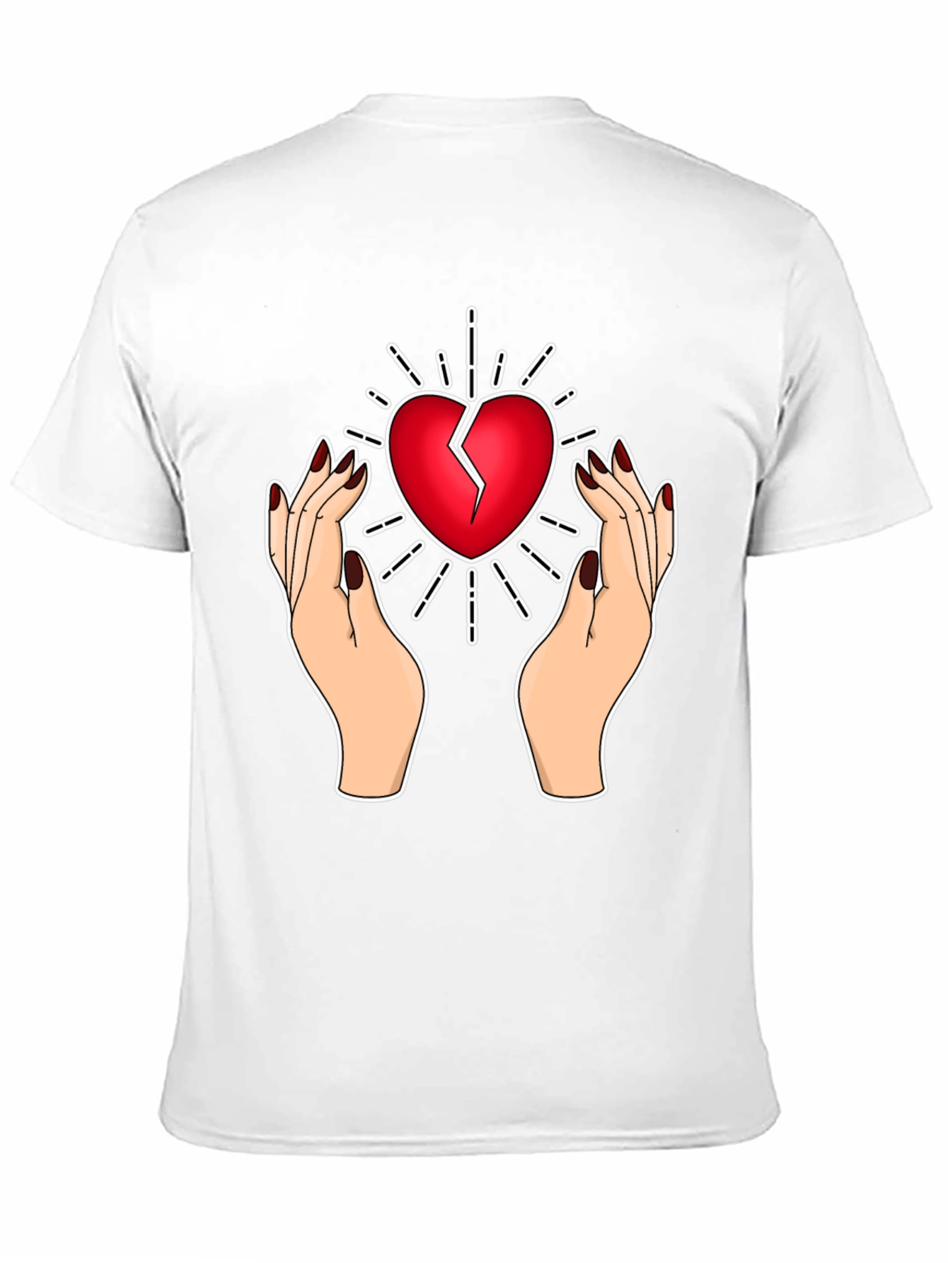 Broken Heart Hands T-Shirt - Unique Graphic Tee