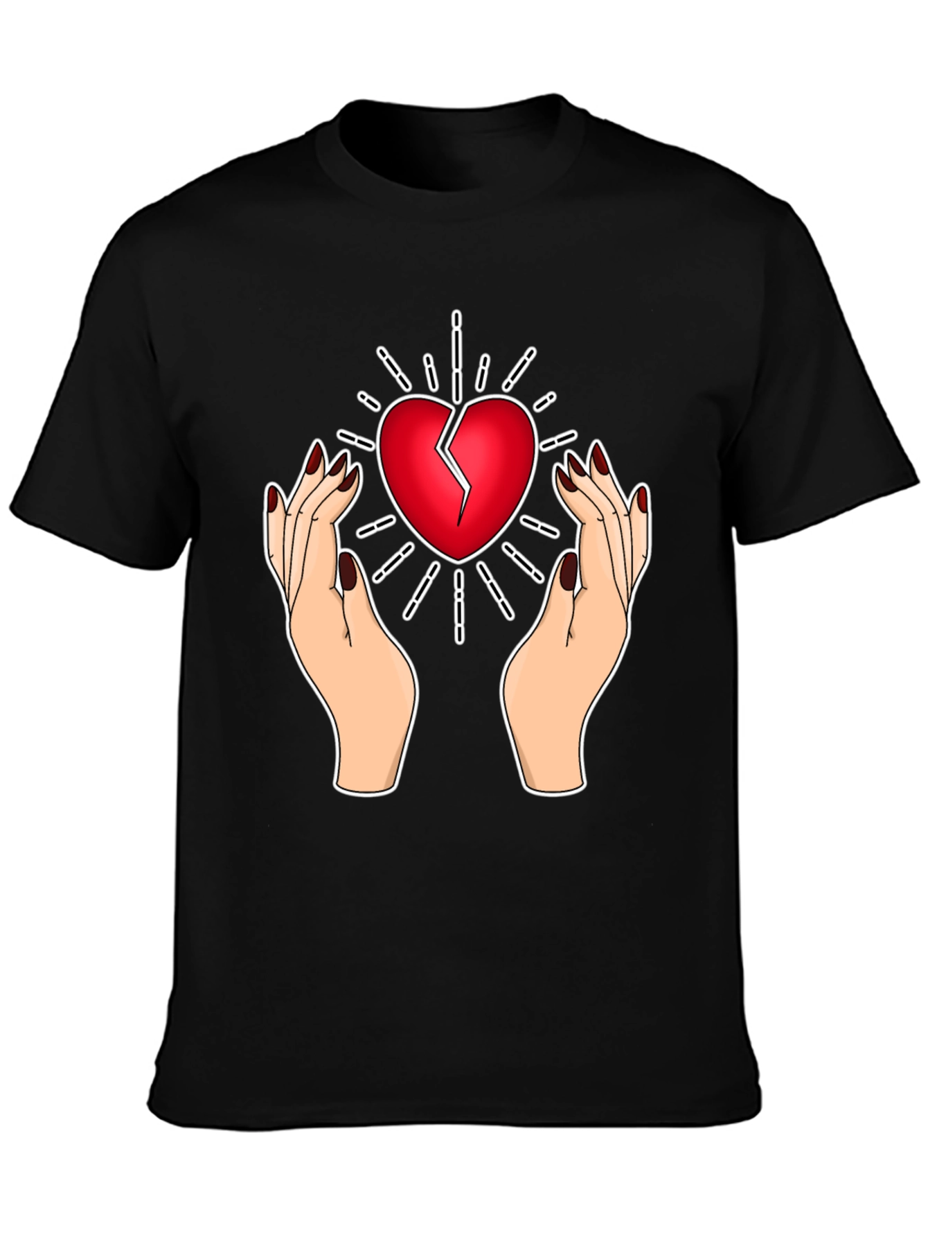 Broken Heart Hands T-Shirt - Unique Graphic Tee