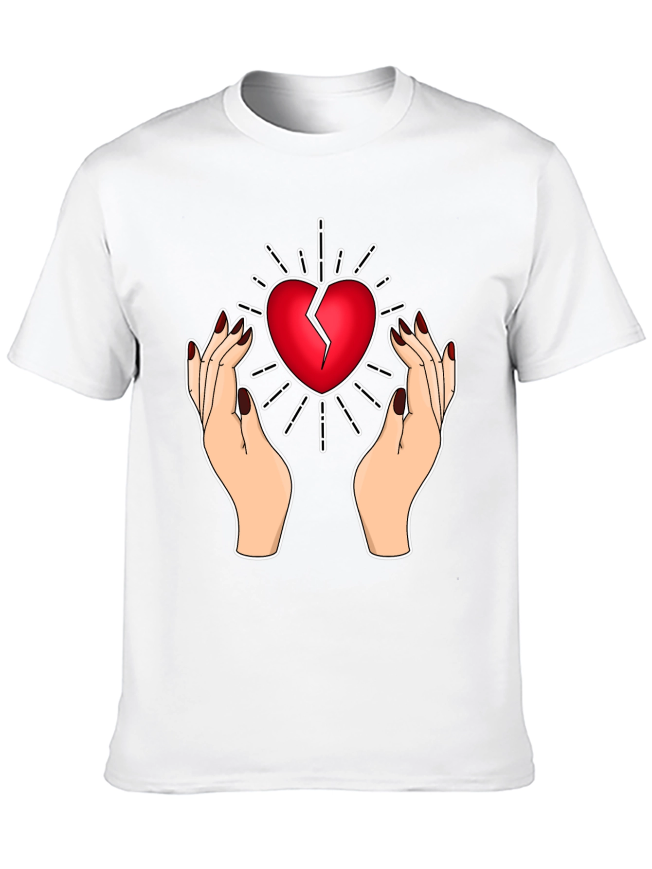 Broken Heart Hands T-Shirt - Unique Graphic Tee