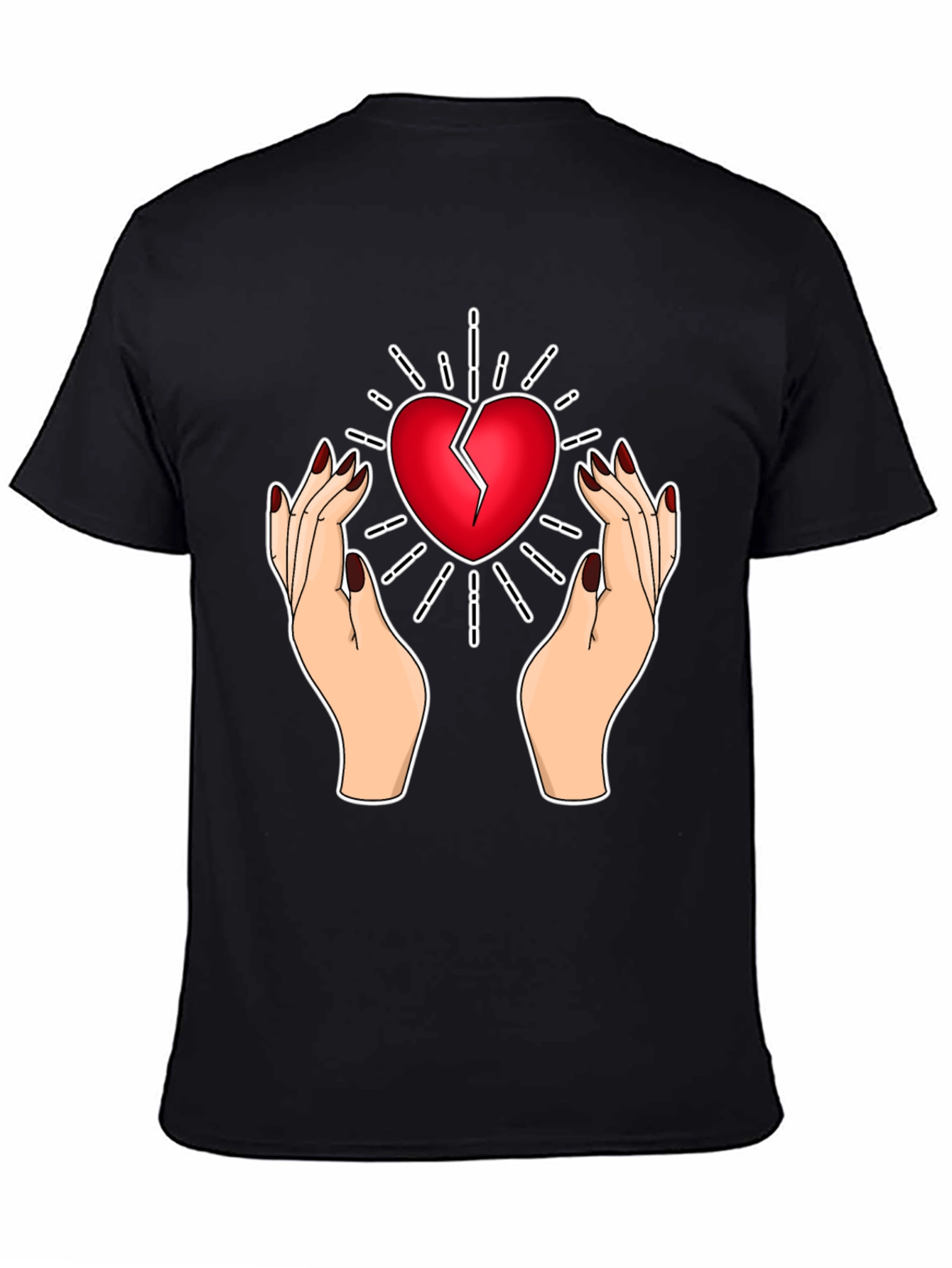 Broken Heart Hands T-Shirt - Unique Graphic Tee