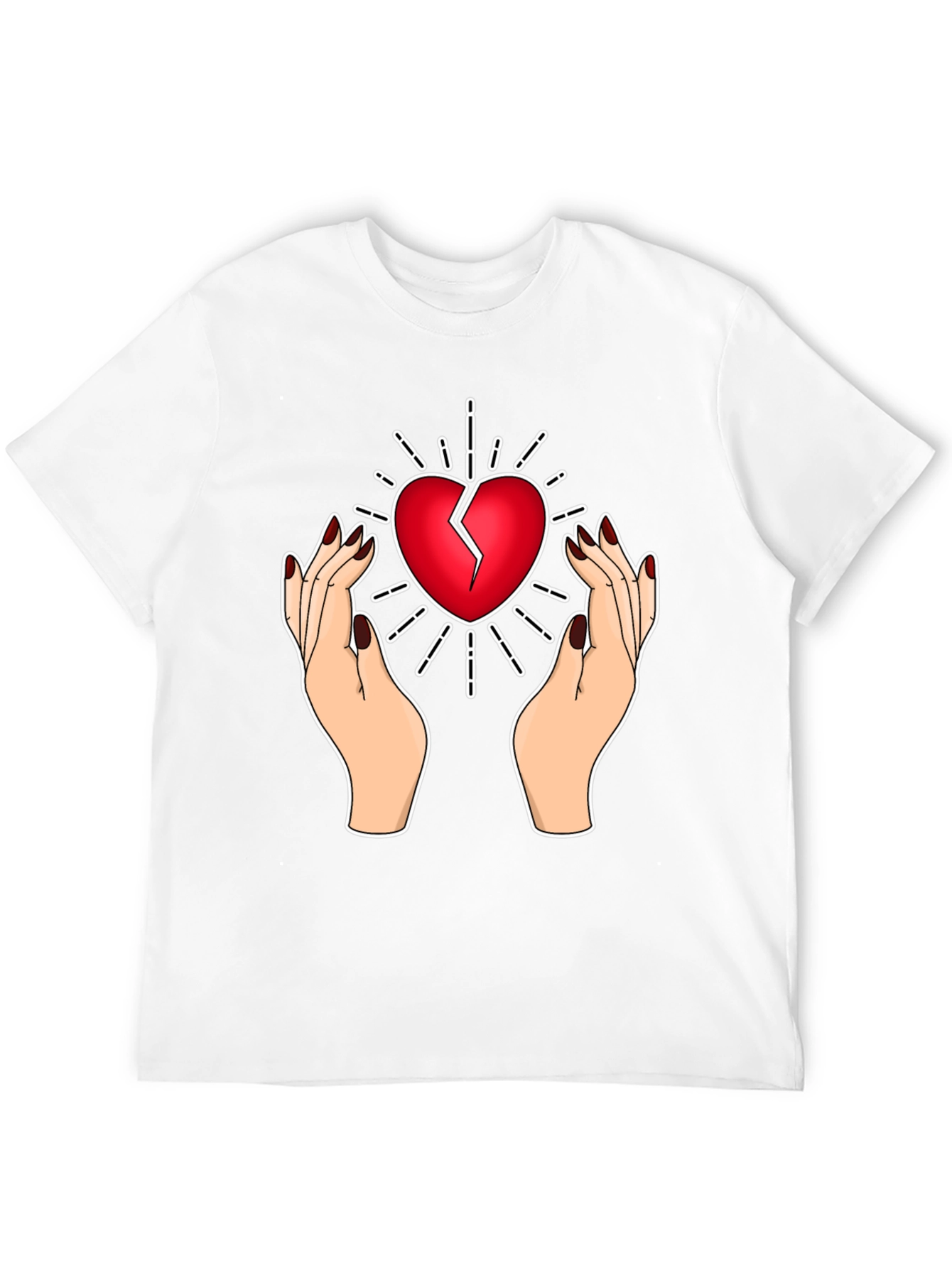 Broken Heart Hands T-Shirt - Unique Graphic Tee
