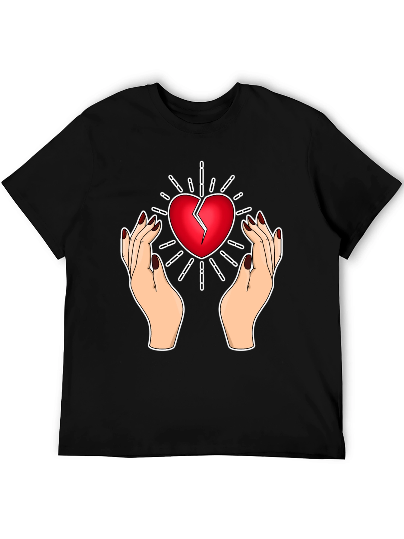 Broken Heart Hands T-Shirt - Unique Graphic Tee