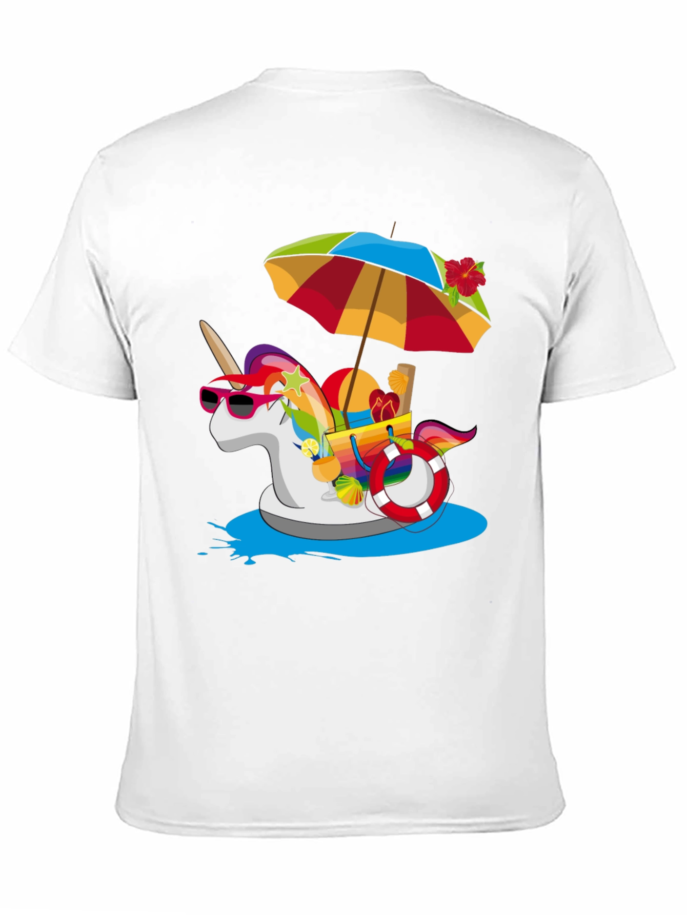 Summer Unicorn Pool Party Graphic Tee