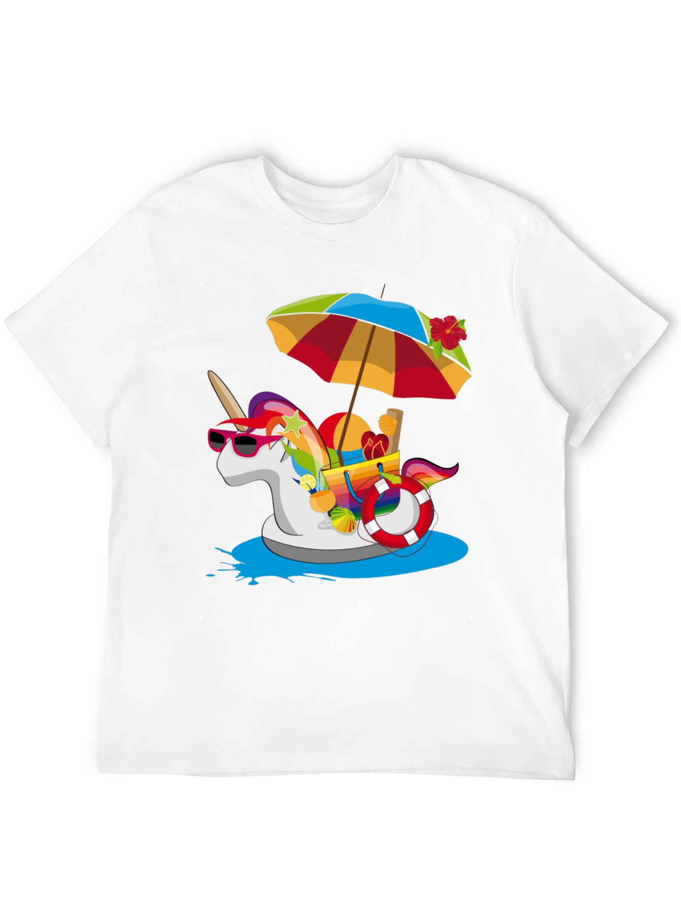 Summer Unicorn Pool Party Graphic Tee