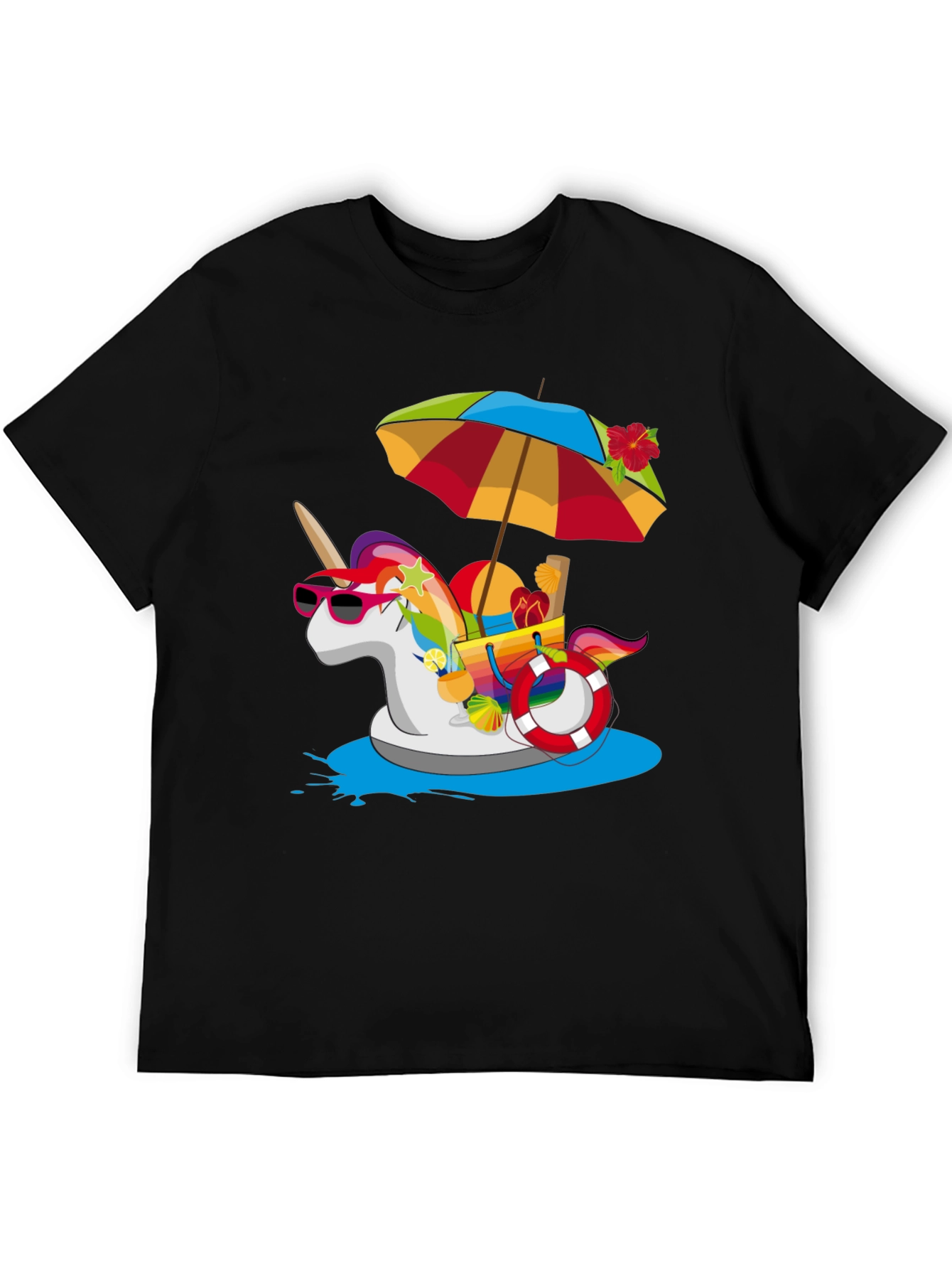 Summer Unicorn Pool Party Graphic Tee