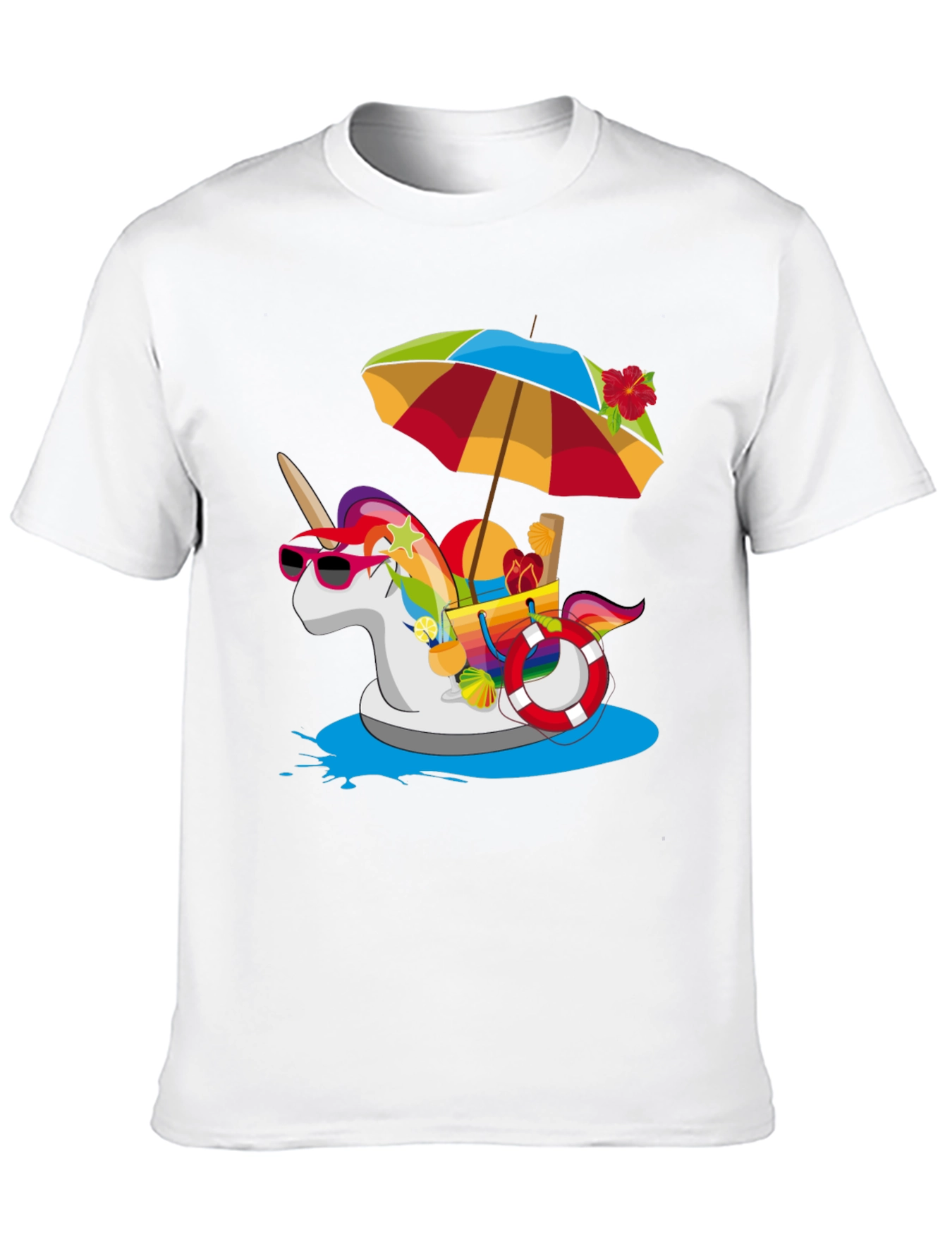 Summer Unicorn Pool Party Graphic Tee