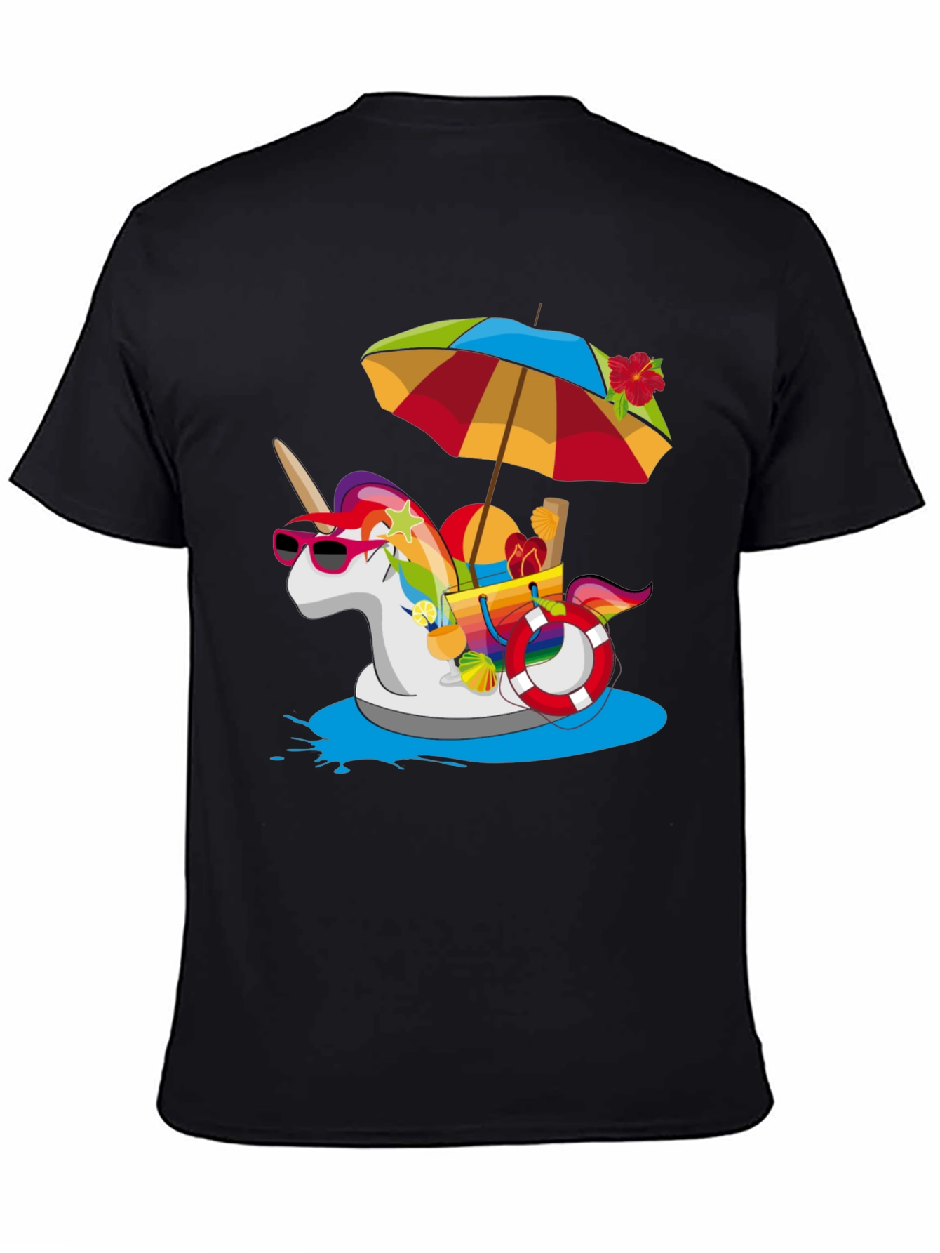 Summer Unicorn Pool Party Graphic Tee