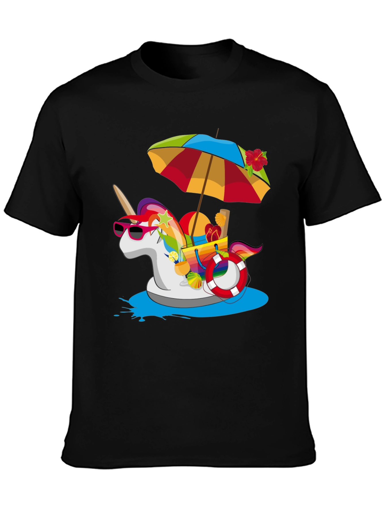 Summer Unicorn Pool Party Graphic Tee