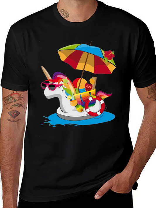 Summer Unicorn Pool Party Graphic Tee