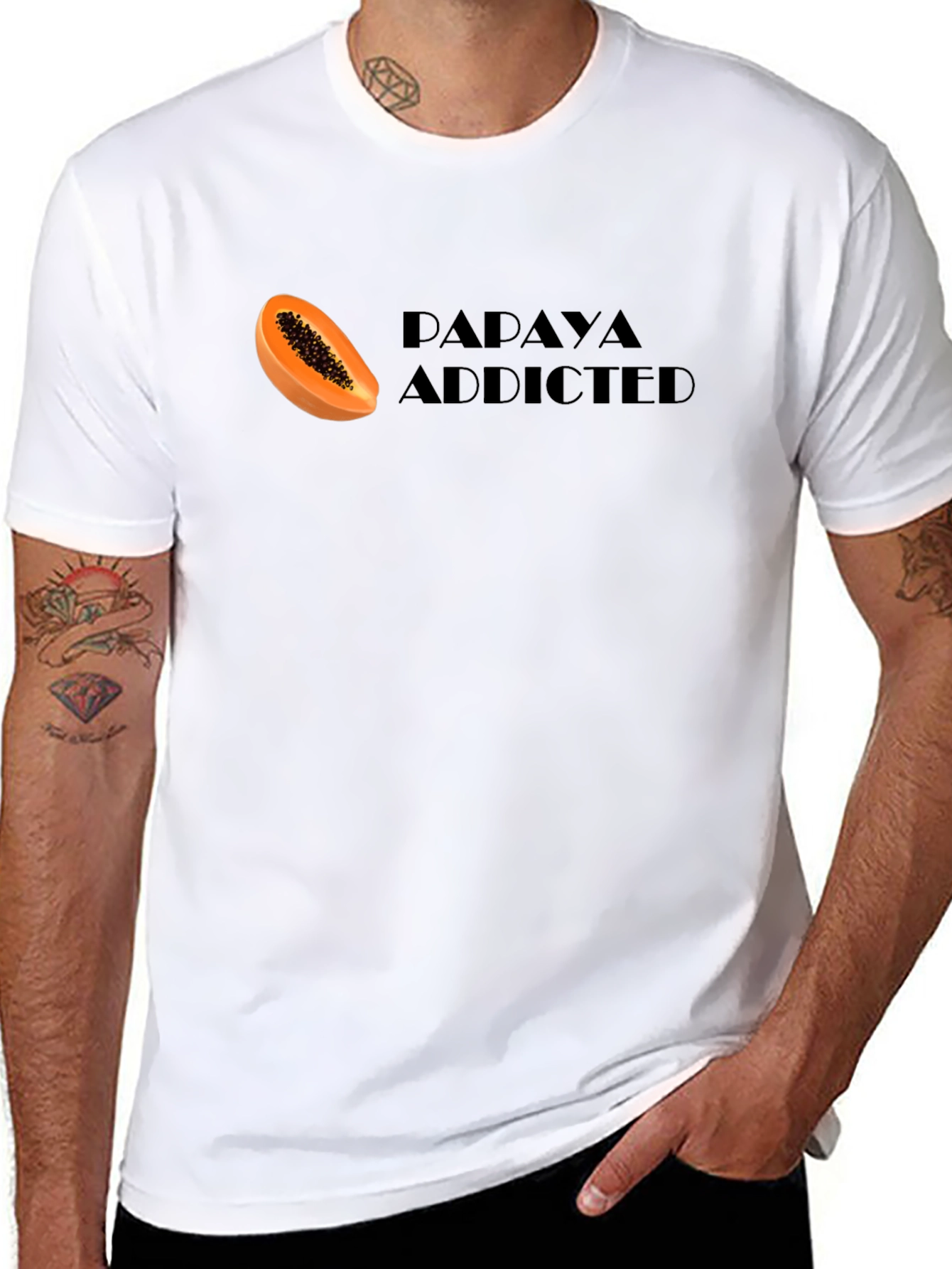Papaya Addicted Graphic Tee - Fruit Lovers T-Shirt