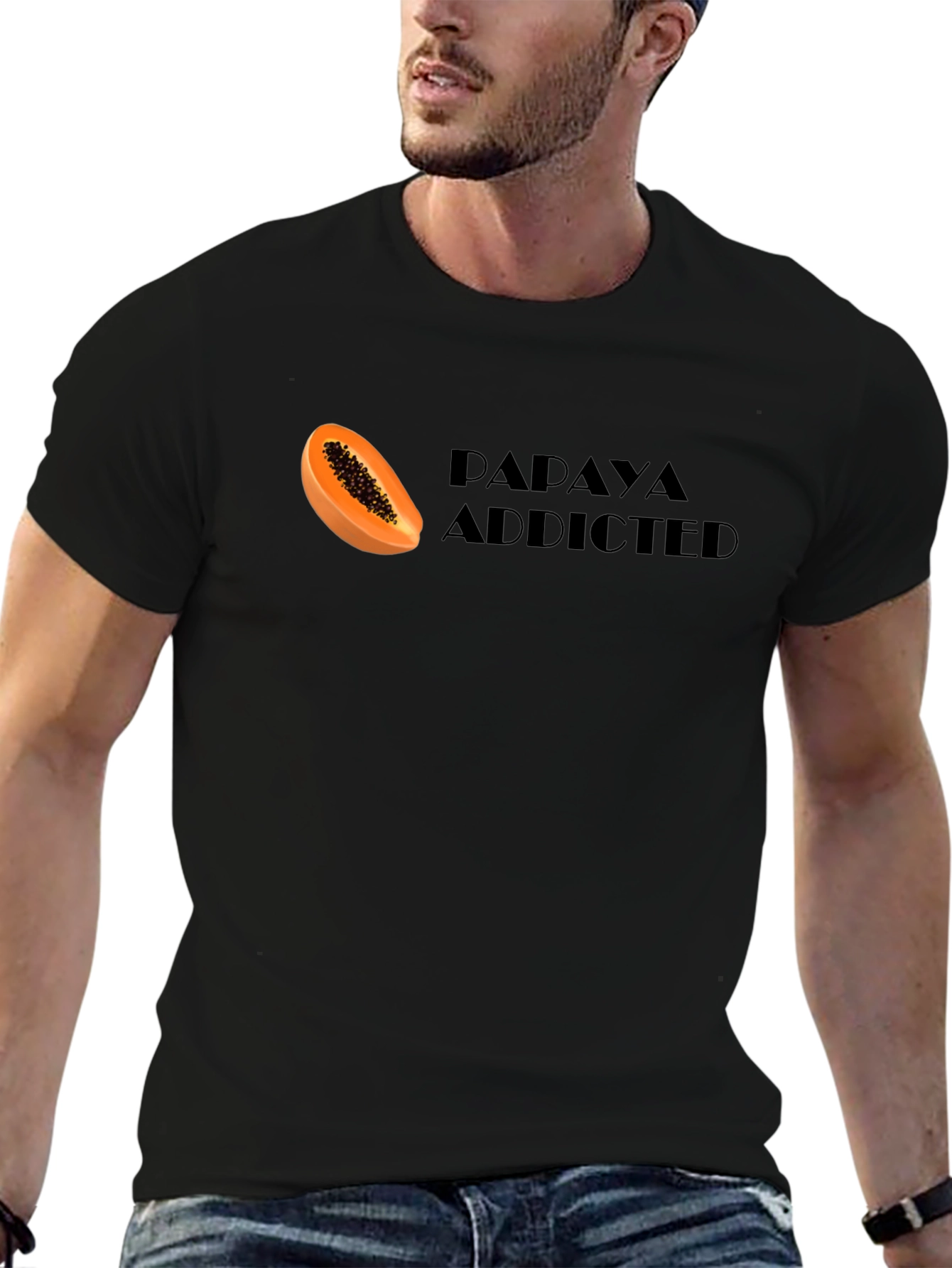 Papaya Addicted Graphic Tee - Fruit Lovers T-Shirt